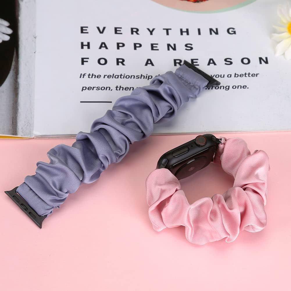 10 Packs Compatible with Apple Watch Bands Scrunchies 38Mm 40Mm 41Mm 42Mm 44Mm 45Mm 49Mm Women Girls Cute Pattern Fabric Wristbands Straps Band for Iwatch Ultra/Ultra 2 Series 9/8/7/6/5/4/3/2/1/SE