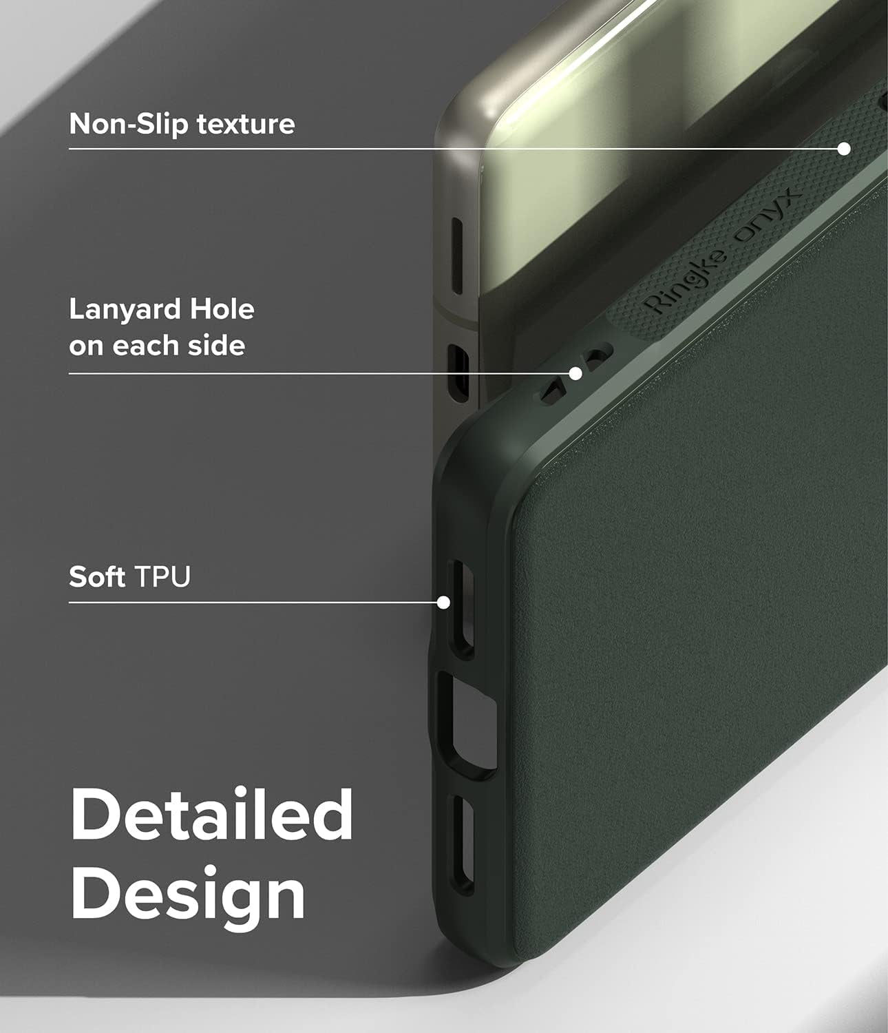 Ringke Onyx [Anti-Fingerprint Technology] Compatible with Google Pixel 7 Case 5G, Shockproof Rugged Heavy Duty Non-Slip Flexible Smudge Proof Cover - Dark Green  Ringke   