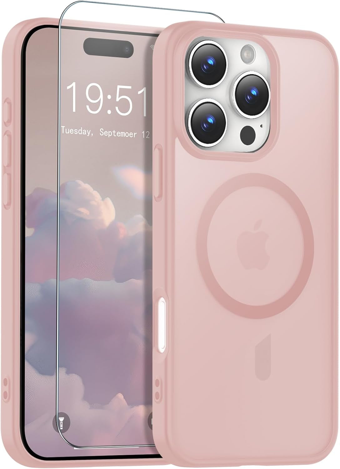 Temdan for Iphone 17 Pro Max Case Clear with Screen Protector, Compatible with Magsafe, Anti-Yellowing, Military-Grade Protection, Shockproof Slim Magnetic Phone Case Cover, Transparent