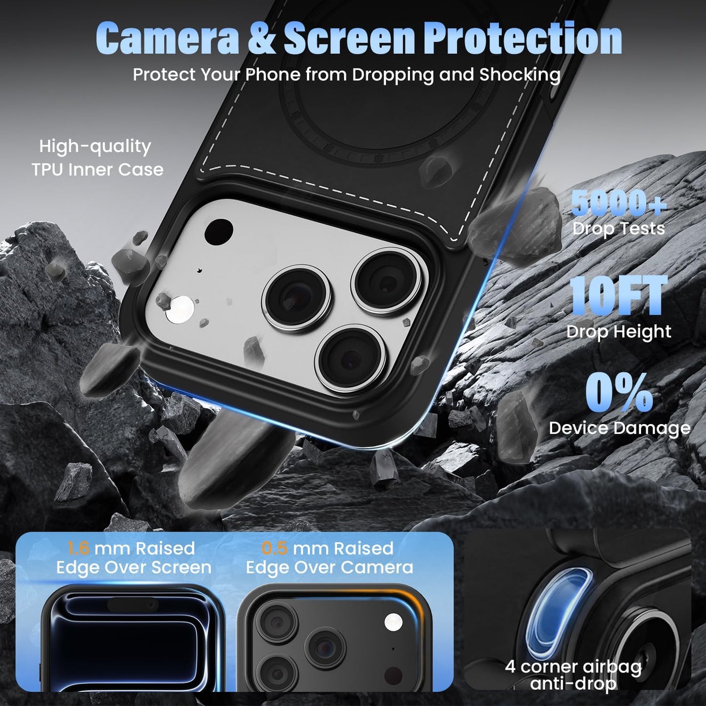 Designed for Iphone 17 Pro Max Case Wallet with Card Holder, [Magnetic Clasp Cover] [RFID Blocking Leather Protection] Shockproof Women Men Cases 6.9 Inch for Apple 17 Pro Max, Black