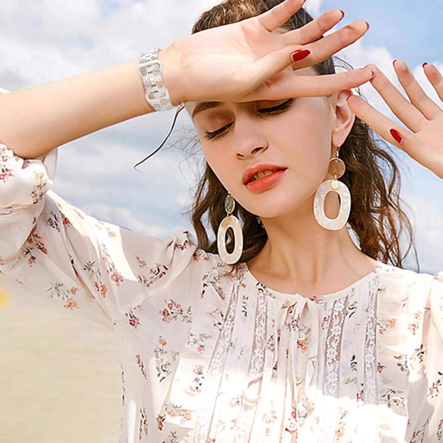 Cartoon Engraved Band Compatible with Apple Watch Bands 40Mm 38Mm 44Mm 45Mm 41Mm 42Mm 49Mm Women, Two-Tone Cute Soft Silicone Sport Strap for Iwatch Series 9/8/SE/7/6/5/4/3/2/1