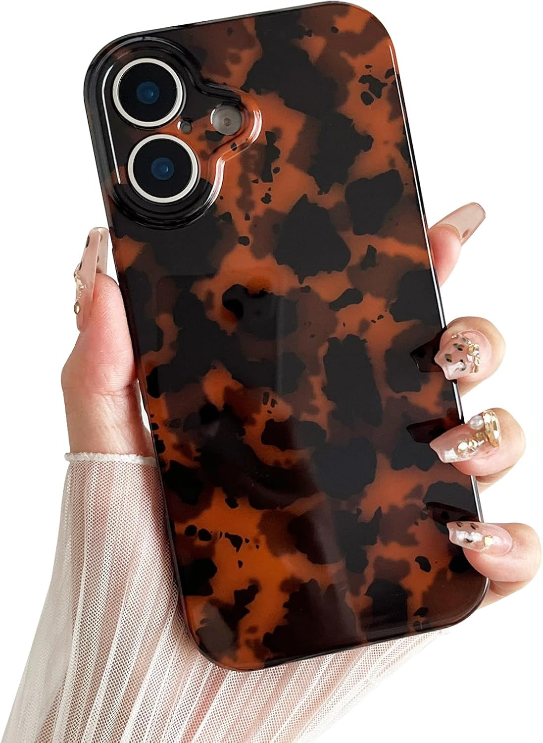 Compatible with Iphone 17 Pro Max Case, Tortoise Shell Chic Amber Brown Print Leopard, Fashion Classic Soft TPU Protective Case for Women Compatible with Iphone 17 Pro Max 6.9 '', Color2