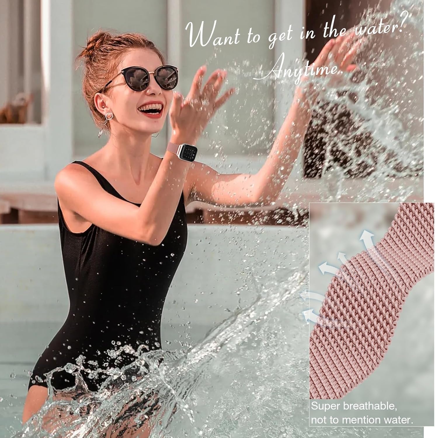 BELONGME 3 Pack Mesh Loop Compatible with Apple Watch Band 40Mm 41Mm 38Mm 42Mm 44Mm 45Mm 49Mm Series Ultra SE 9 8 7 6 5 4 3 2 1 Women Men, Stainless Steel Metal Strap Magnetic Clasp for Iwatch Bands