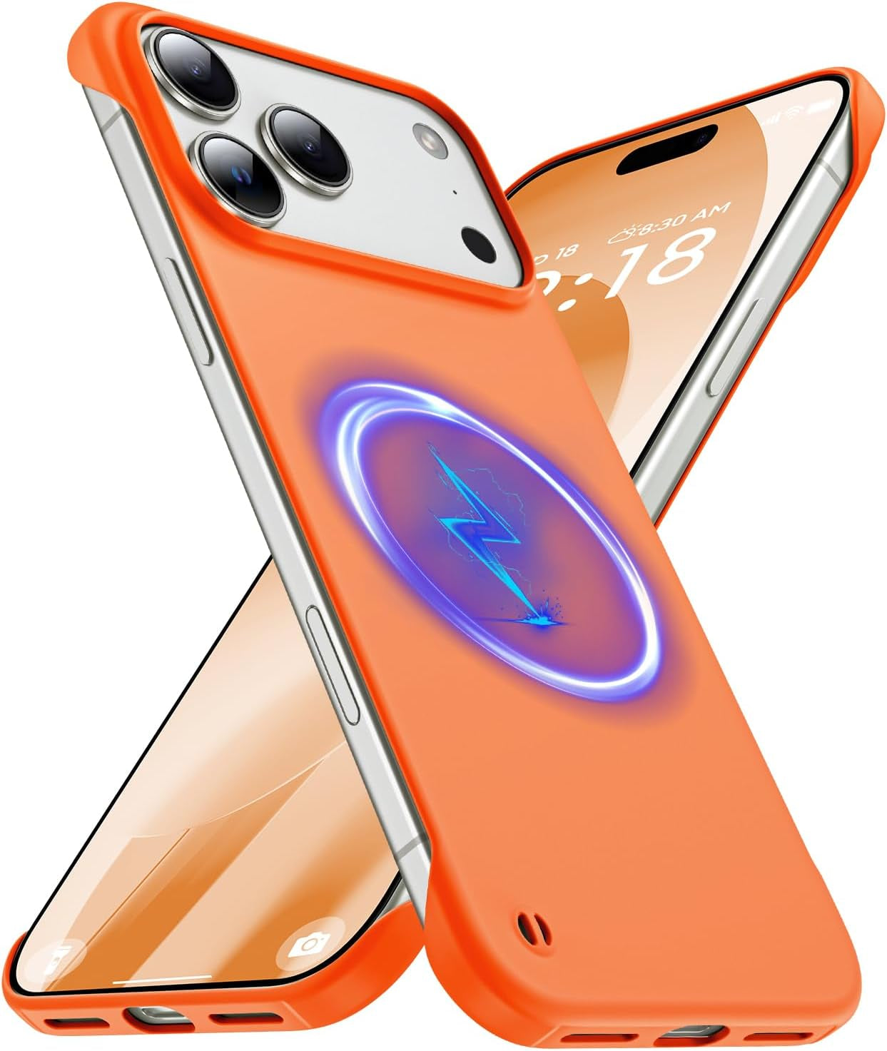 Magnetic Slim Case Fit for Iphone 17 Pro Max Phone Case 6.9"(2025) Ultra-Thin Lightweight Durable Frameless Matte Hard for Magsafe Cover Case with Pull Ring Shockproof Non Slip Rope-Black