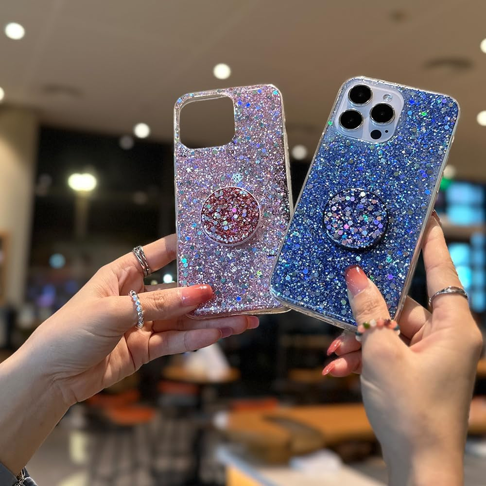 Case for Samsung Galaxy A53 5G Case Glitter Bling for Women Girls Sparkle Cover with Ring Holder Expanding Kickstand Cute Protective Phone Cases (Gold)