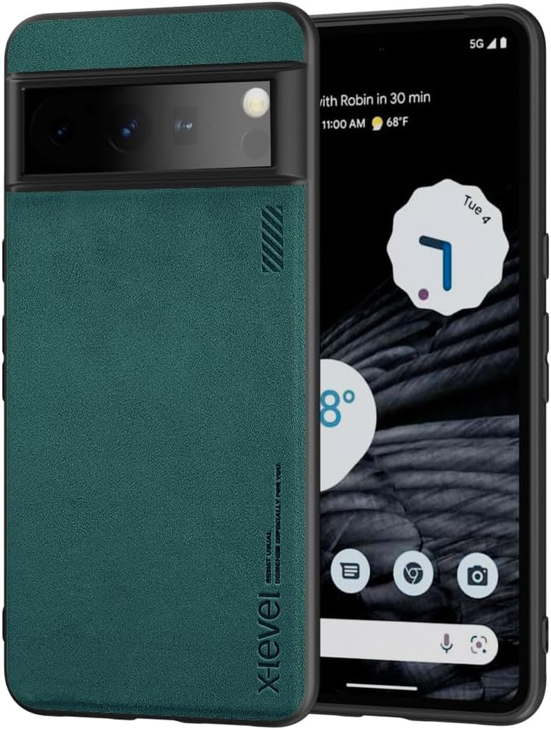 X-Level Google Pixel 8 Pro Case Drop Protective Thin Dual Layer Shockproof Bumper Phone Cases Full Body Rugged Hard PC Back Anti-Scratch Microfiber Surface with Grip with Soft Edge Slim Cover-Blue  pipilu Green Pixel 8 Pro 