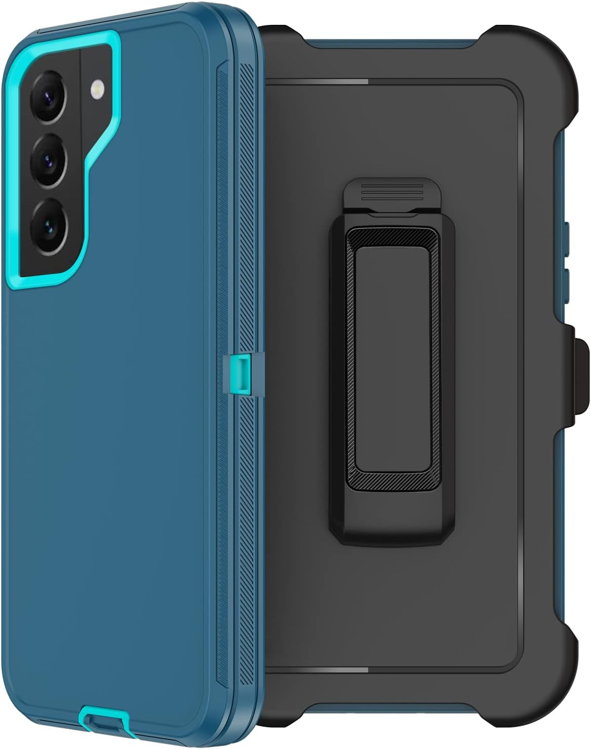 For Samsung Galaxy S22 Case with Belt Clip Holster, 2X Screen Protector, [Military Grade Protection] Heavy Duty Full Body Shockproof Dust-Proof Rugged Protective Cover for Samsung S22 5G (Red)