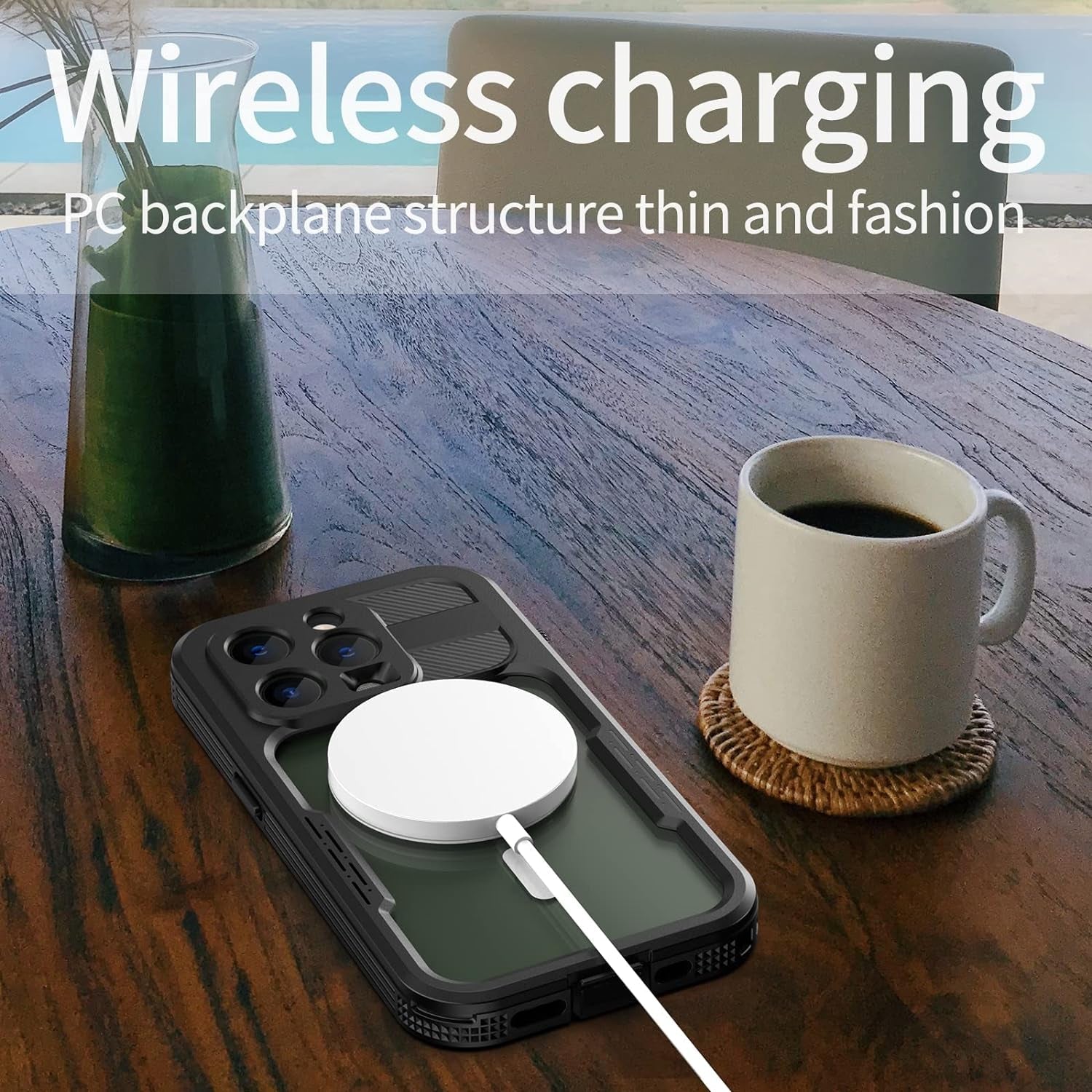 Ezanmull Iphone 14 Pro Waterproof Case, with Built-In Screen Protector Dustproof Shockproof Dropproof Case, Rugged Full Body Underwater Protective Cover for Iphone 14 Pro 6.1" - Clear/Black  Ezanmull   