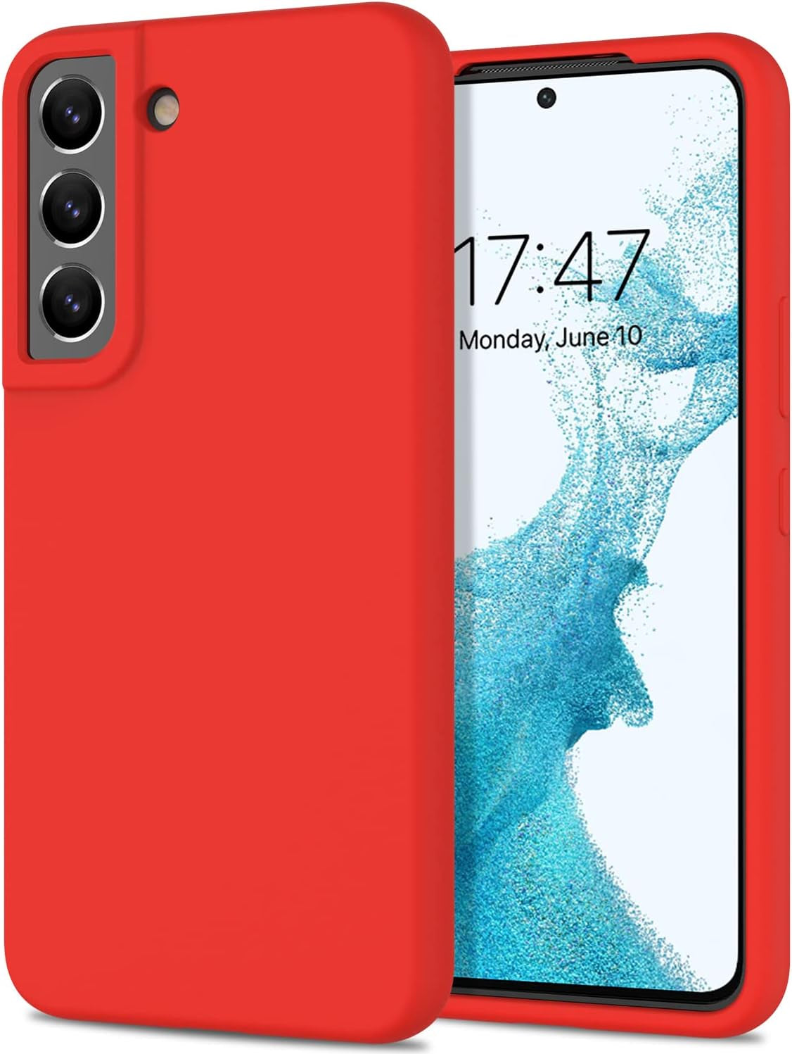 DEENAKIN for Samsung Galaxy S22 Case Silicone,Silky Smooth Flexible Gel Rubber Bumper Cover with Soft Microfiber Lining Slim Fit Protective Phone Case for Samsung Galaxy S22 Dark Blue