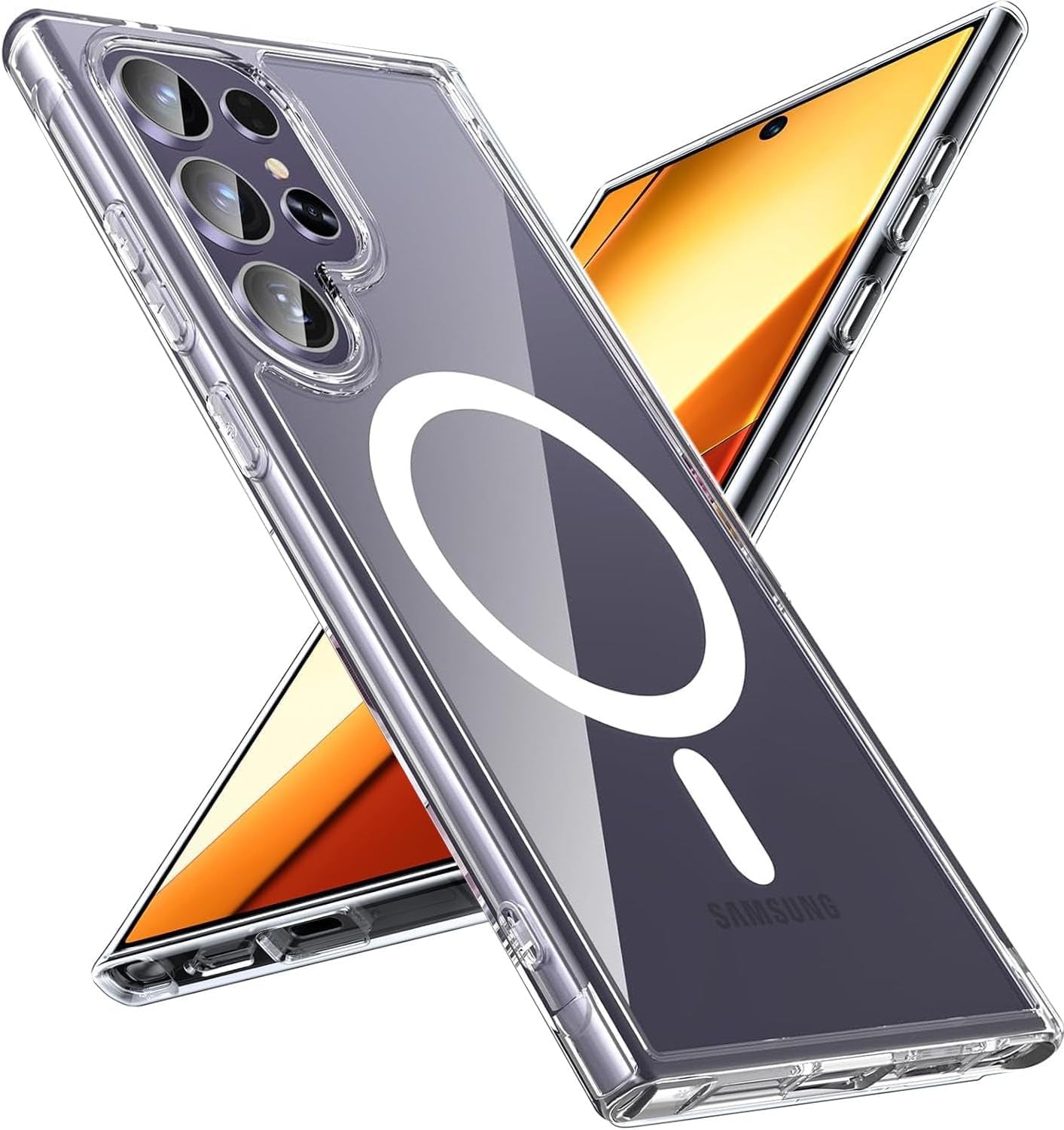 Compatible with Samsung Galaxy S22 plus 5G Case Clear, Compatible with Magsafe, Shockproof Military-Grade Protection, Magnetic Phone Case