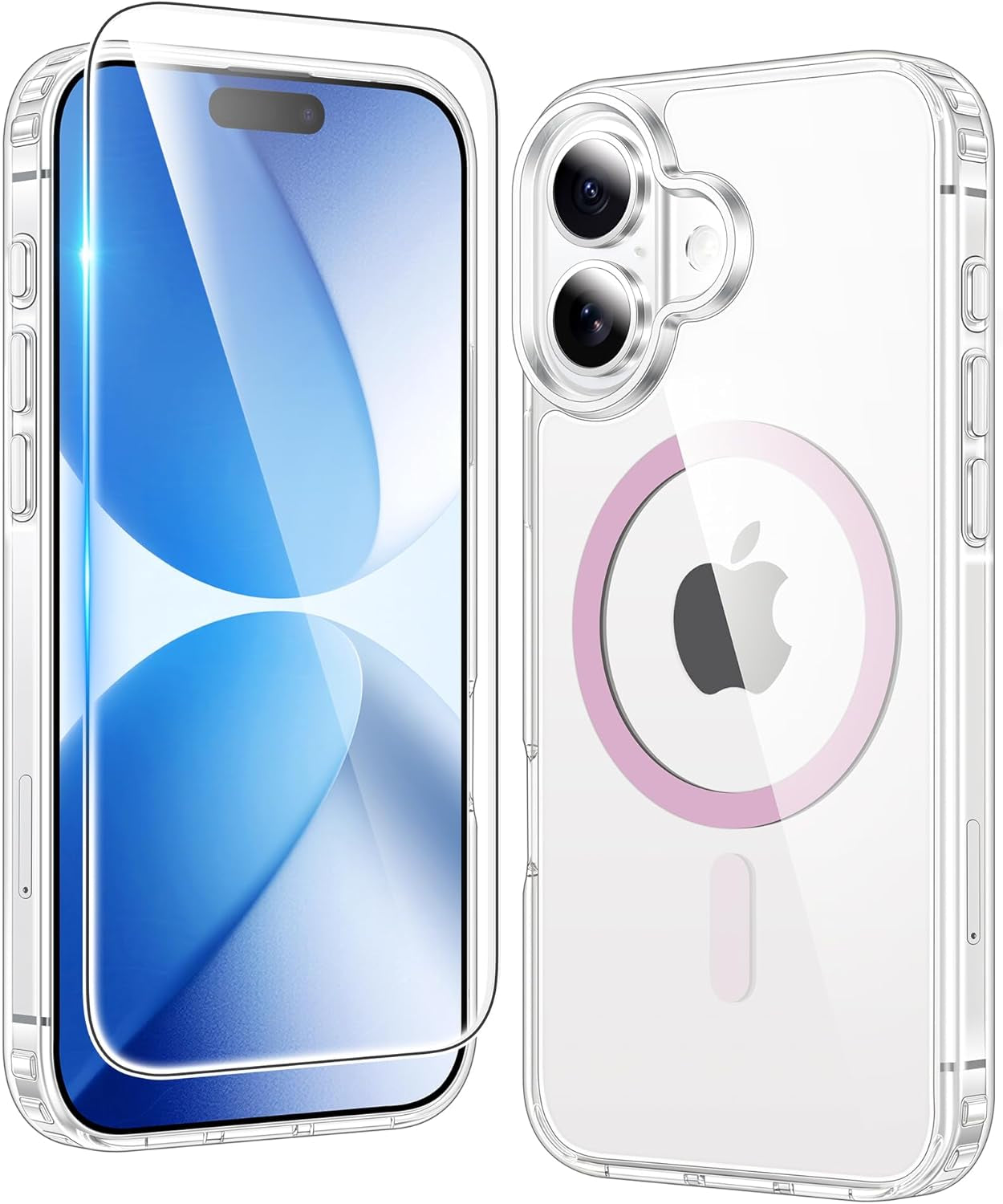 FNTCASE for Iphone 17 Pro-Max Case: Clear Magnetic Phone Cases with Screen Protector Compatible with Magsafe Slim anti Yellowing Rugged Shockproof Protective Transparent Cell Cover (A-Clear)