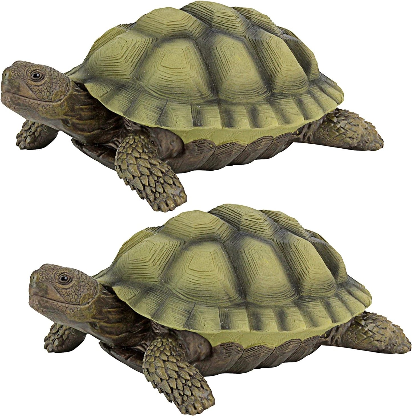 Design Toscano QM91887611 Gilbert the Box Turtle Indoor/Outdoor Garden Decor Animal Statue Set of Two, 57 Inches Wide, 9 Inches Deep, 3 Inches High, Handcast Polyresin, Green Painted Finish  Design Toscano   
