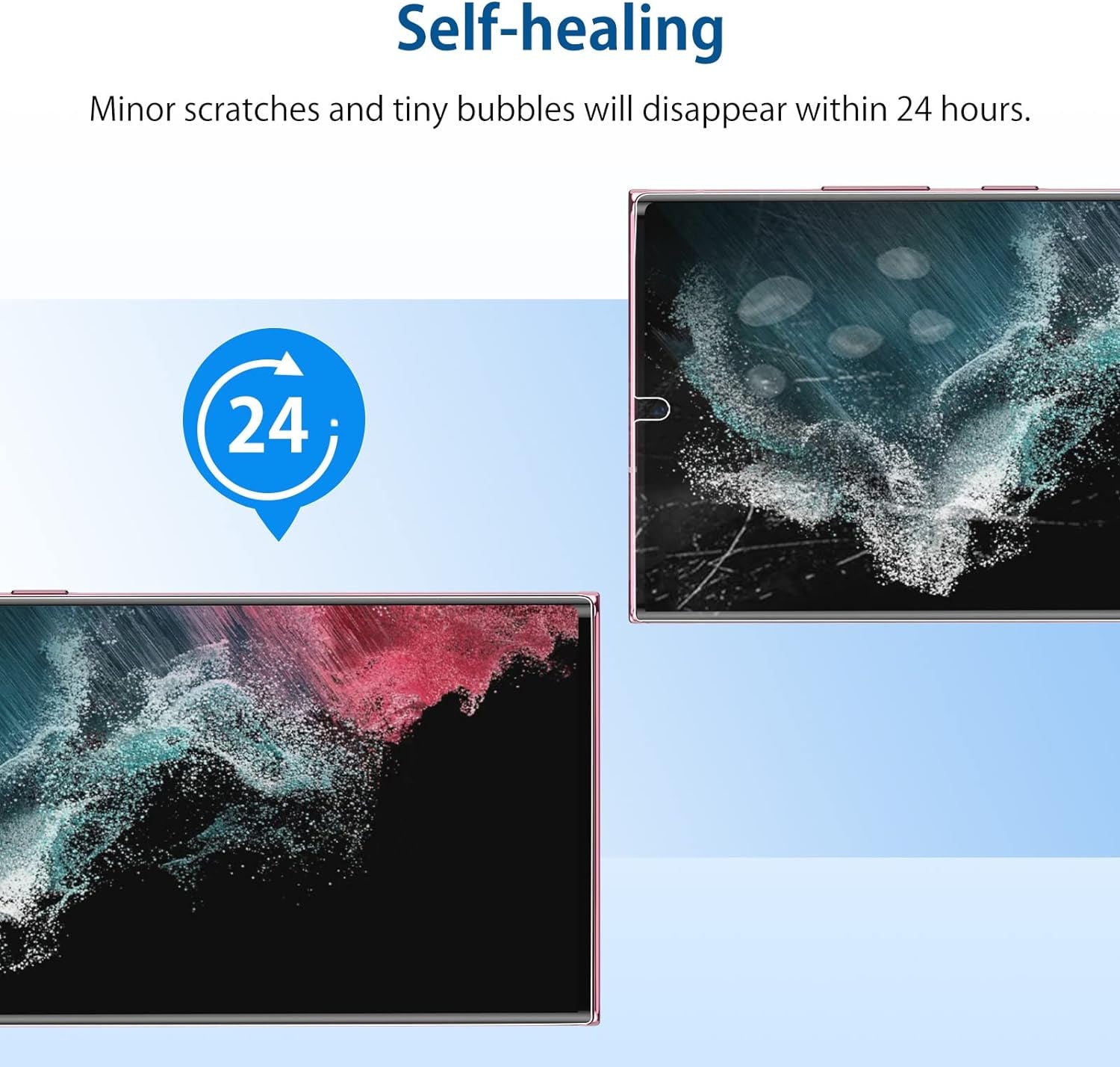 For Samsung Galaxy S22 Ultra Privacy Screen Protector, Anti-Spy Flexible TPU Film [2 Pack], Support Fingerprint Unlock, Positioning Tool, Full Coverage, Case Friendly, Self-Healing