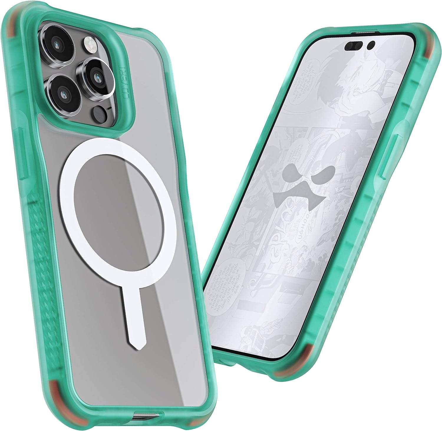 Ghostek Covert Clear Iphone 14 Case - Shockproof Silicone, Compatible with Apple Magsafe Accessories, Slim Protective Phone Cover (6.1 Inch, Black)  Ghostek Teal [Limited] Iphone 14 Plus 