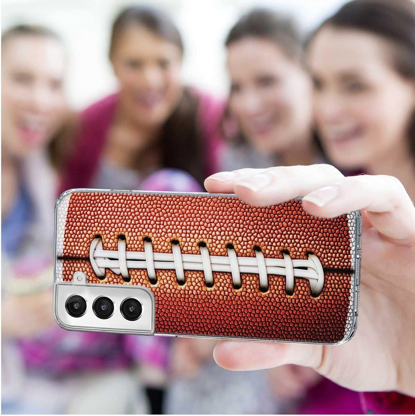 For Galaxy S22 plus Case,Samsung S22 plus Case for Girl Women Men, Shockproof Slim Soft TPU Clear Protective Phone Case Cover with Design for Galaxy S22+,Funny Sports Design Brown Football