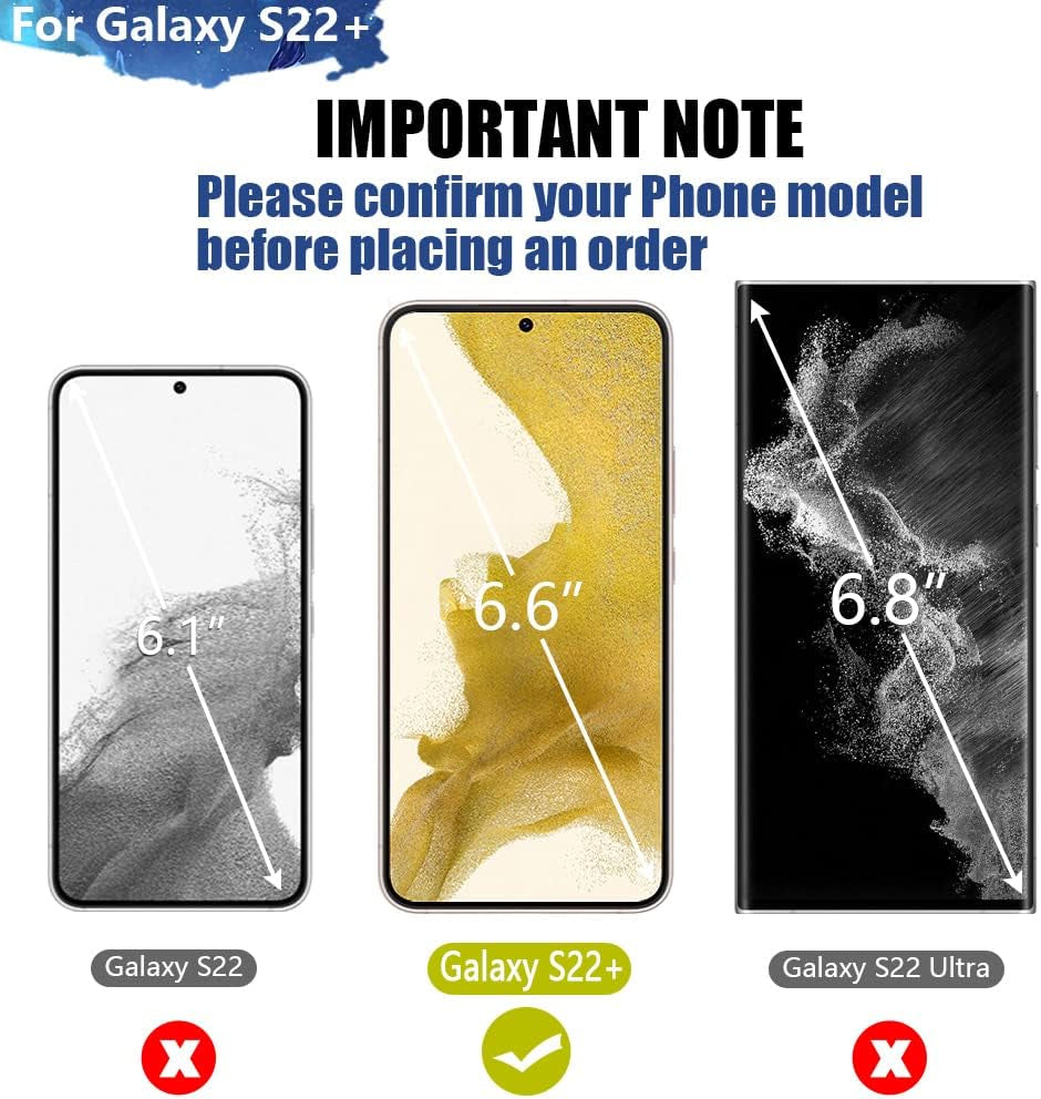 Battery Case for Samsung Galaxy S22+ / S22 Plus, 5000Mah Rechargeable Extended Battery Charging Charger Case, Add 100% Extra Juice, Not Compatible with S22 or S22 Ultra (6.6 Inch) Black