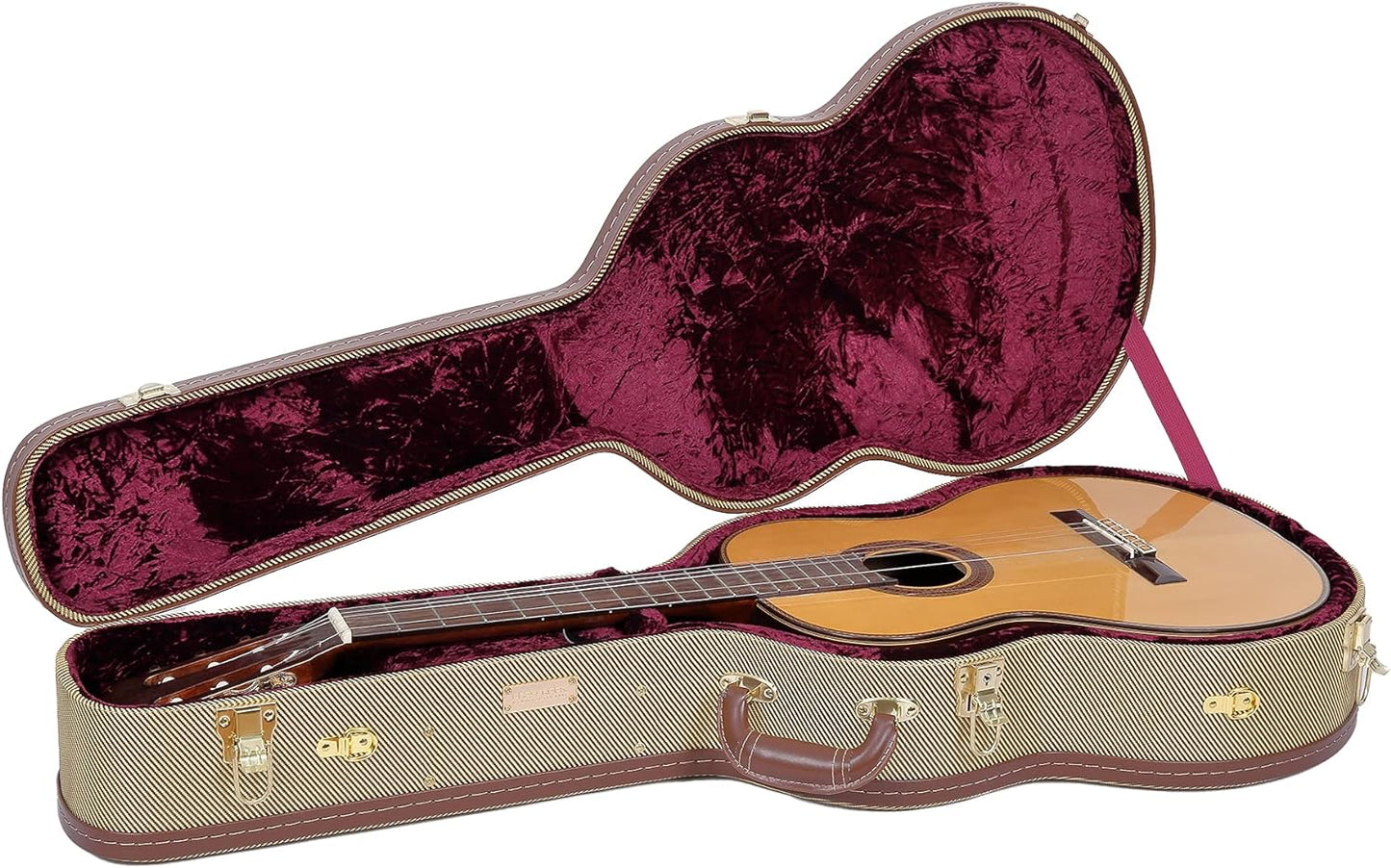 Crossrock Hard-Shell Wood Case for Les Paul Electric Guitars with Removable Shoulder Straps-Tweed(Crw700Ltw)  Crossrock Tweed 4/4 Classical 