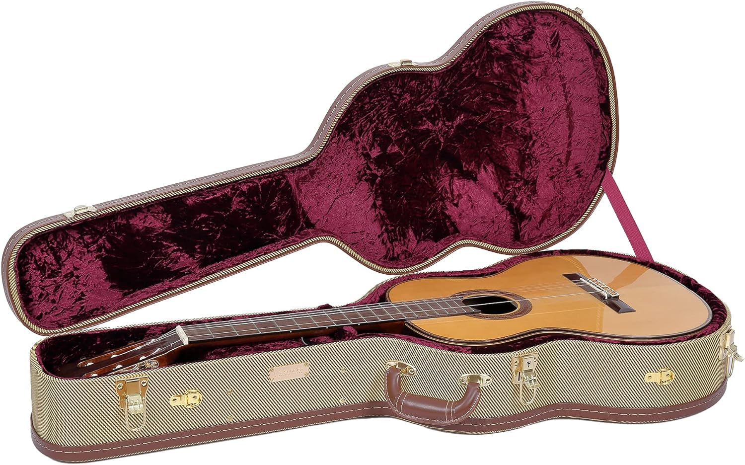 Crossrock Hard-Shell Wood Case for Les Paul Electric Guitars with Removable Shoulder Straps-Tweed(Crw700Ltw)  Crossrock Tweed 4/4 Classical 