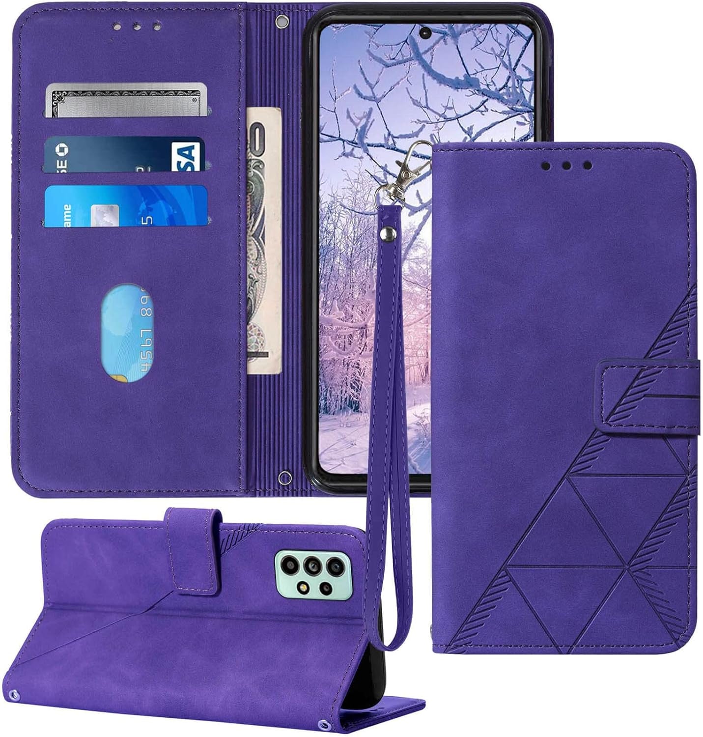 For Samsung A53 5G Case Wallet,[Kickstand][Wrist Strap][Card Holder Slots] A53 5G Phone Case,Tpu Interior Protective PU Leather Flip Cover (Brown)