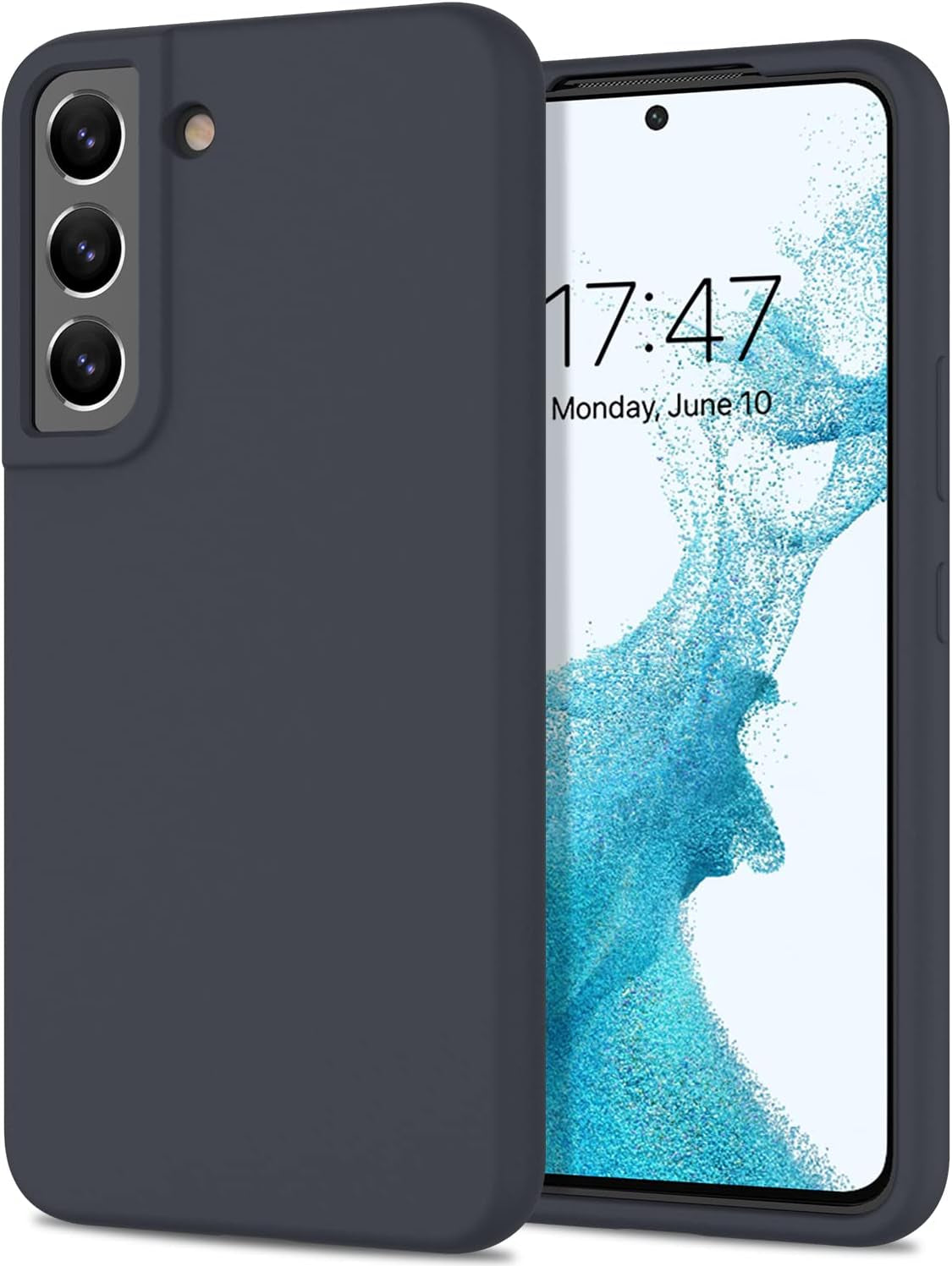 DEENAKIN for Samsung Galaxy S22 Case Silicone,Silky Smooth Flexible Gel Rubber Bumper Cover with Soft Microfiber Lining Slim Fit Protective Phone Case for Samsung Galaxy S22 Dark Blue