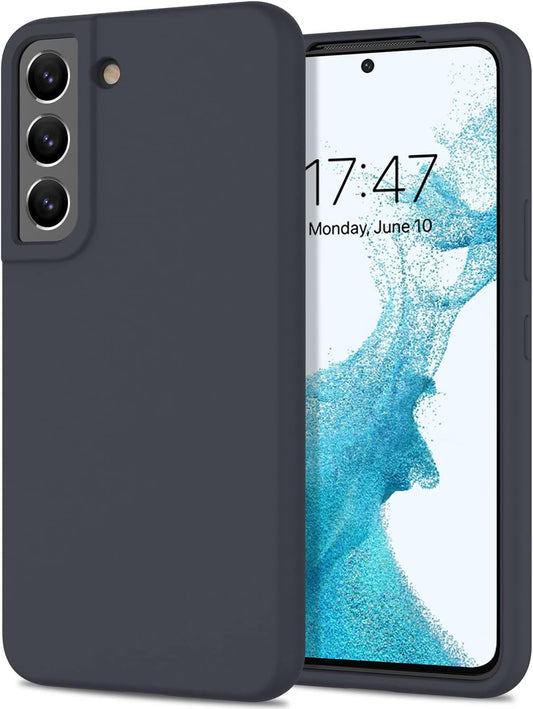 DEENAKIN for Samsung Galaxy S22 Case Silicone,Silky Smooth Flexible Gel Rubber Bumper Cover with Soft Microfiber Lining Slim Fit Protective Phone Case for Samsung Galaxy S22 Dark Blue