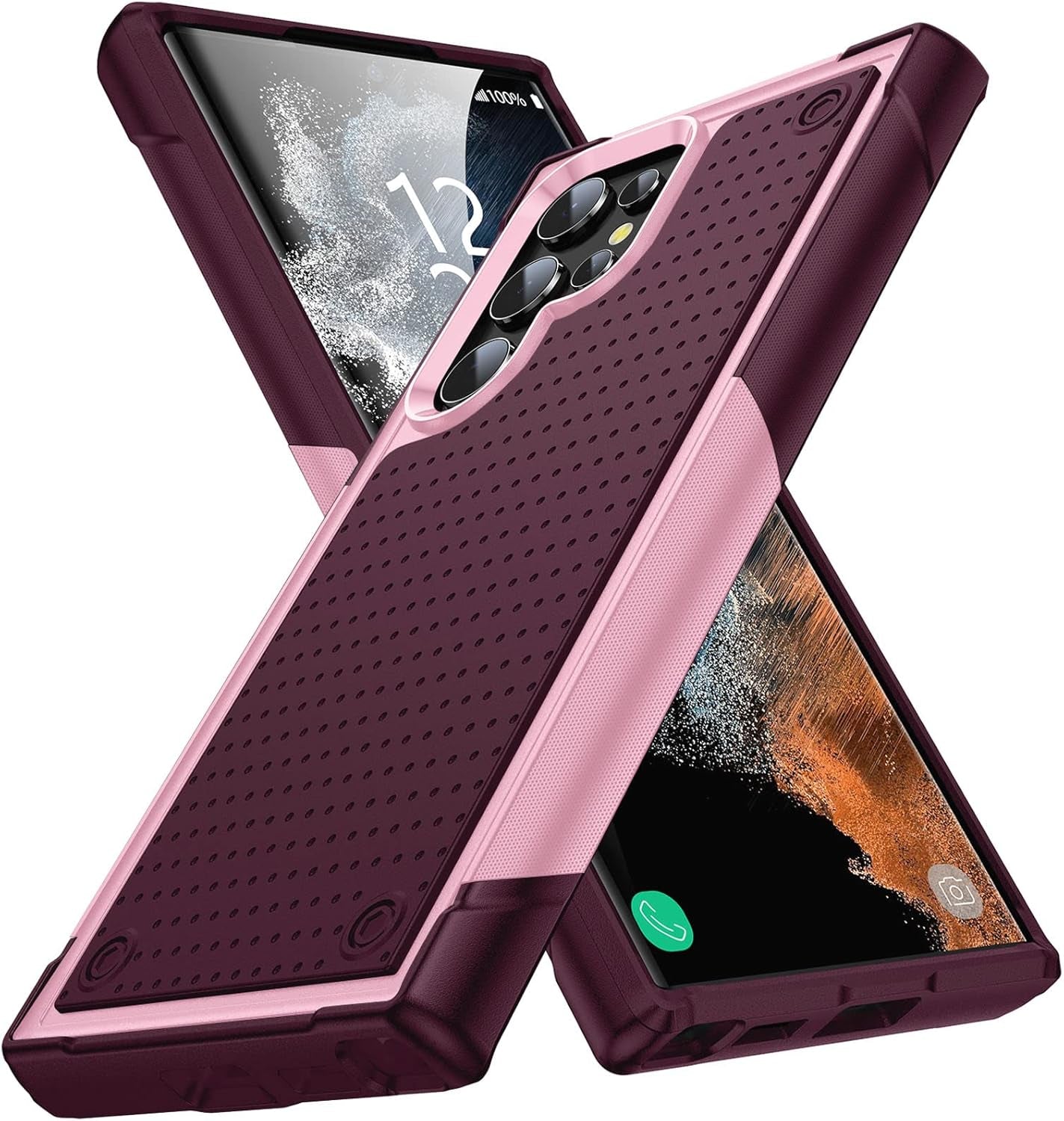 Designed for Samsung Galaxy S22 Ultra Case Gift Militay Grade Drop Protective Rugged Heavy Duty Cover Shockproof Case for Galaxy S22 Ultra Phone Case for Women Men Boy Girl (Blue+Black)