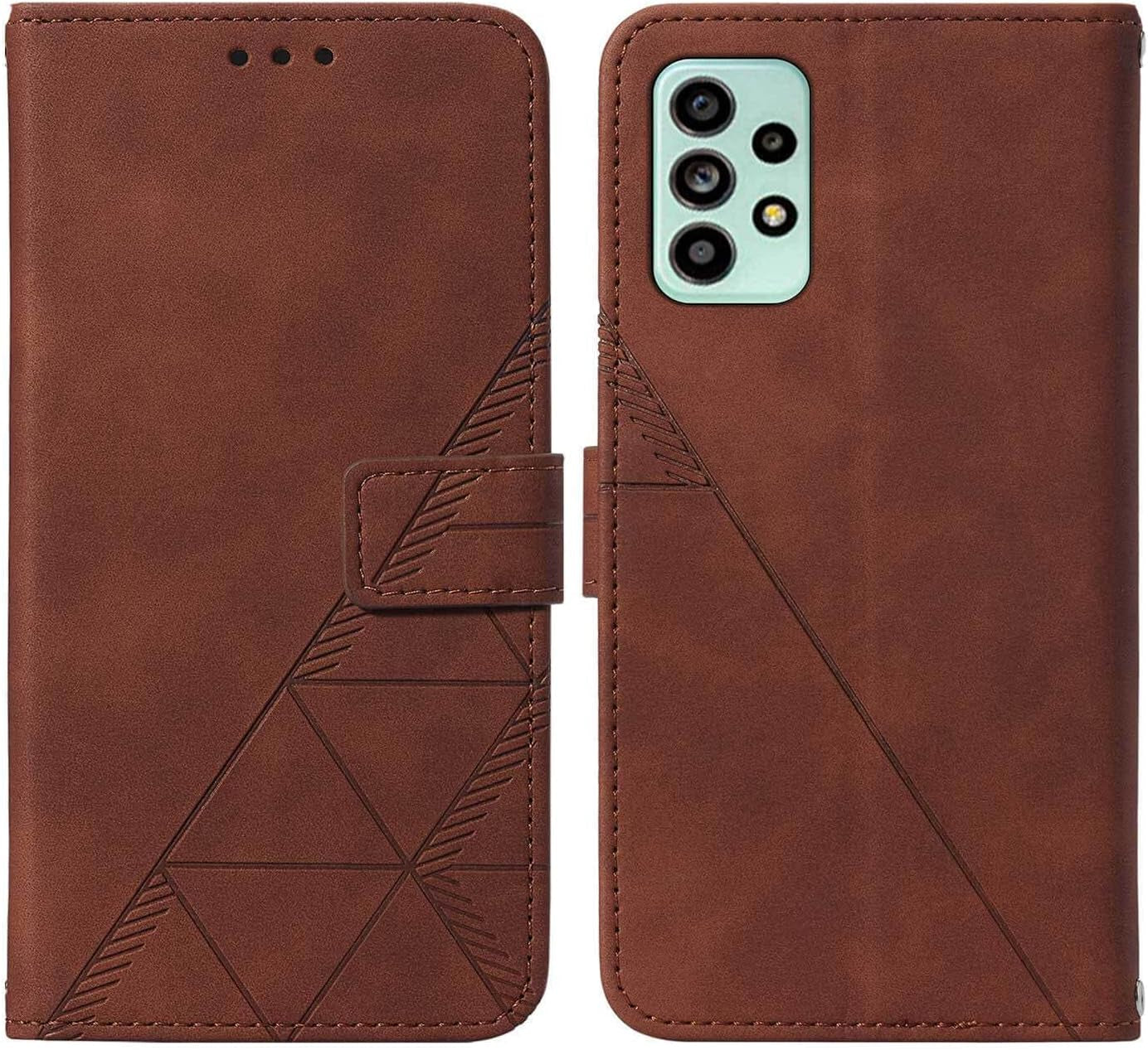 For Samsung A53 5G Case Wallet,[Kickstand][Wrist Strap][Card Holder Slots] A53 5G Phone Case,Tpu Interior Protective PU Leather Flip Cover (Brown)