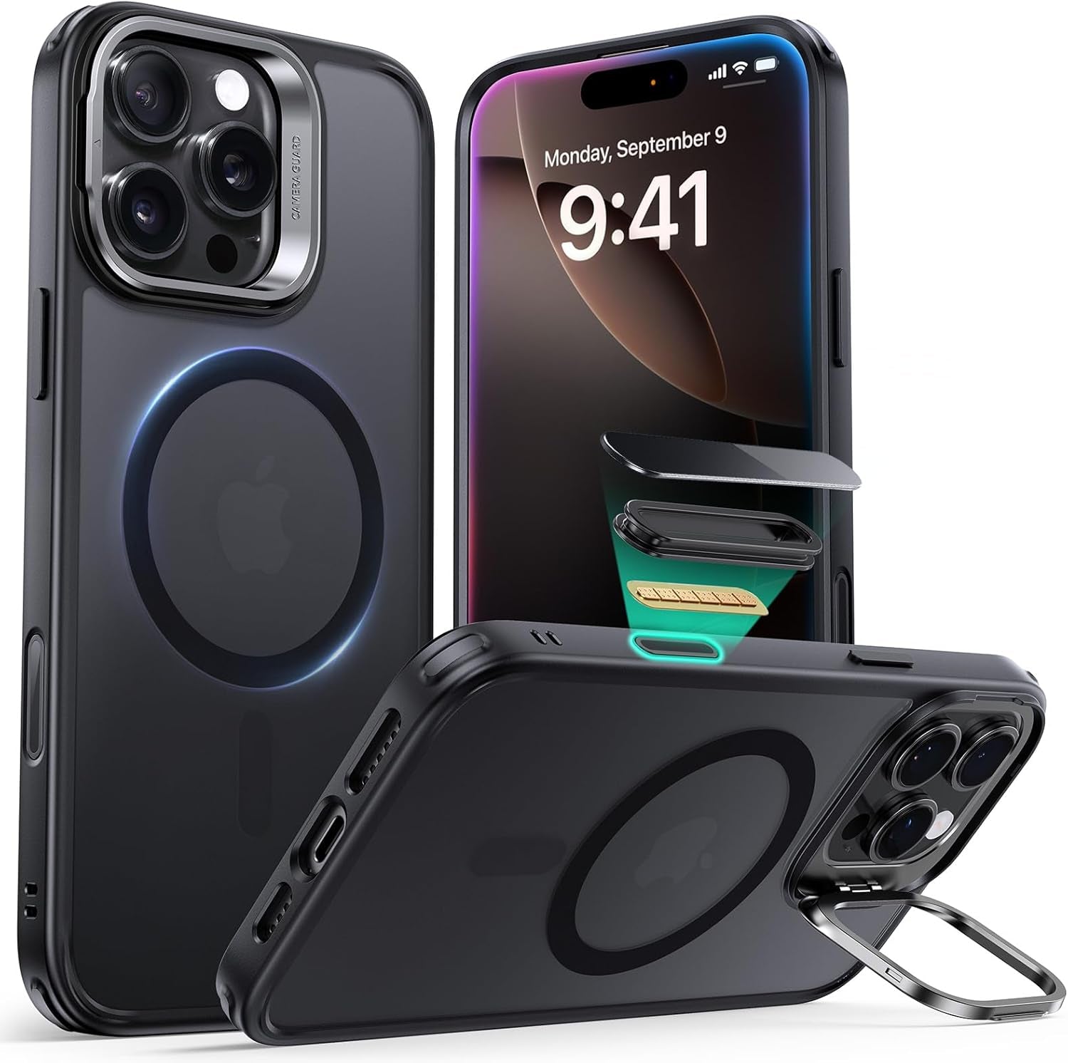 ESR for Iphone 17 Pro Max Case with Stash Stand, Camera Control Cover Compatible with Magsafe, Military-Grade Drop Protection Phone Case for Iphone 17 Pro Max, Scratch-Resistant Back Cover, Clear