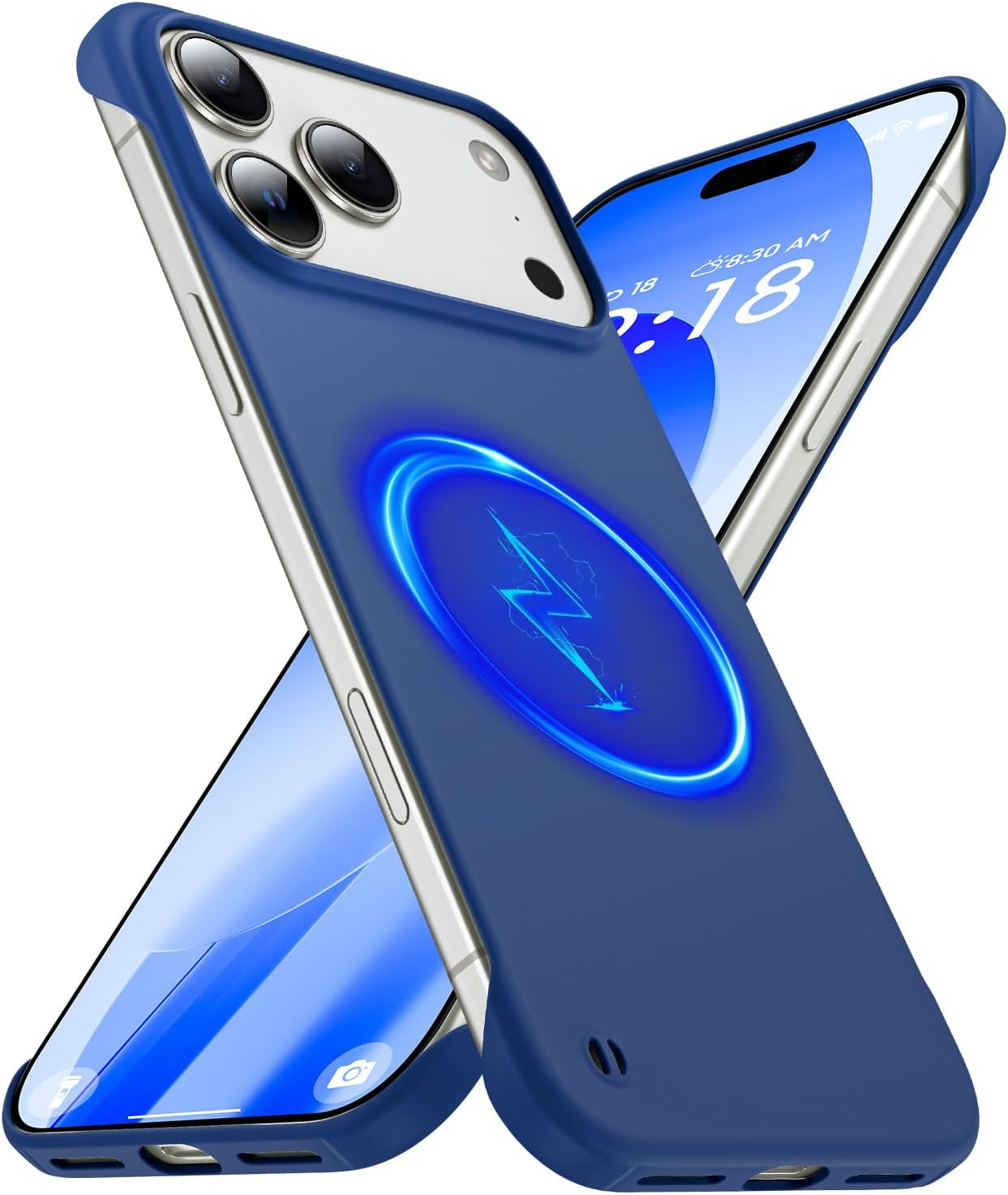 Magnetic Slim Case Fit for Iphone 17 Pro Max Phone Case 6.9"(2025) Ultra-Thin Lightweight Durable Frameless Matte Hard for Magsafe Cover Case with Pull Ring Shockproof Non Slip Rope-Black