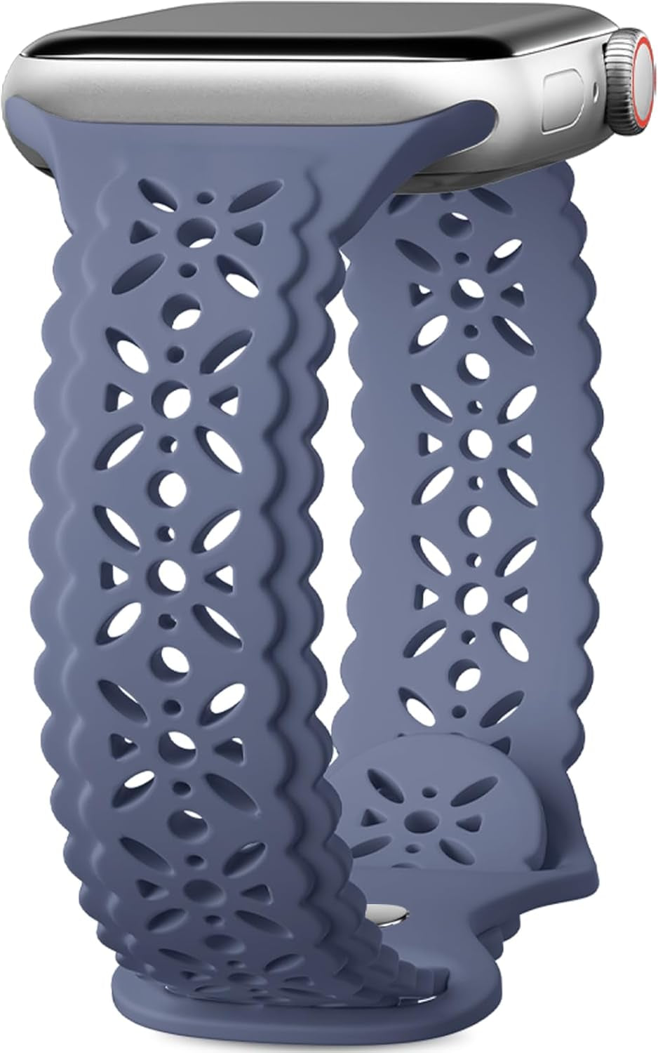 Getino Lace Silicone Band Compatible with Apple Watch Bands for Women 40Mm 41Mm 38Mm 44Mm 45Mm 42Mm 49Mm, Breathable Hollow-Out Sport Strap Slim Thin Bands for Iwatch SE Series 9 8 7 6 5 4 3 2 1 Ultra