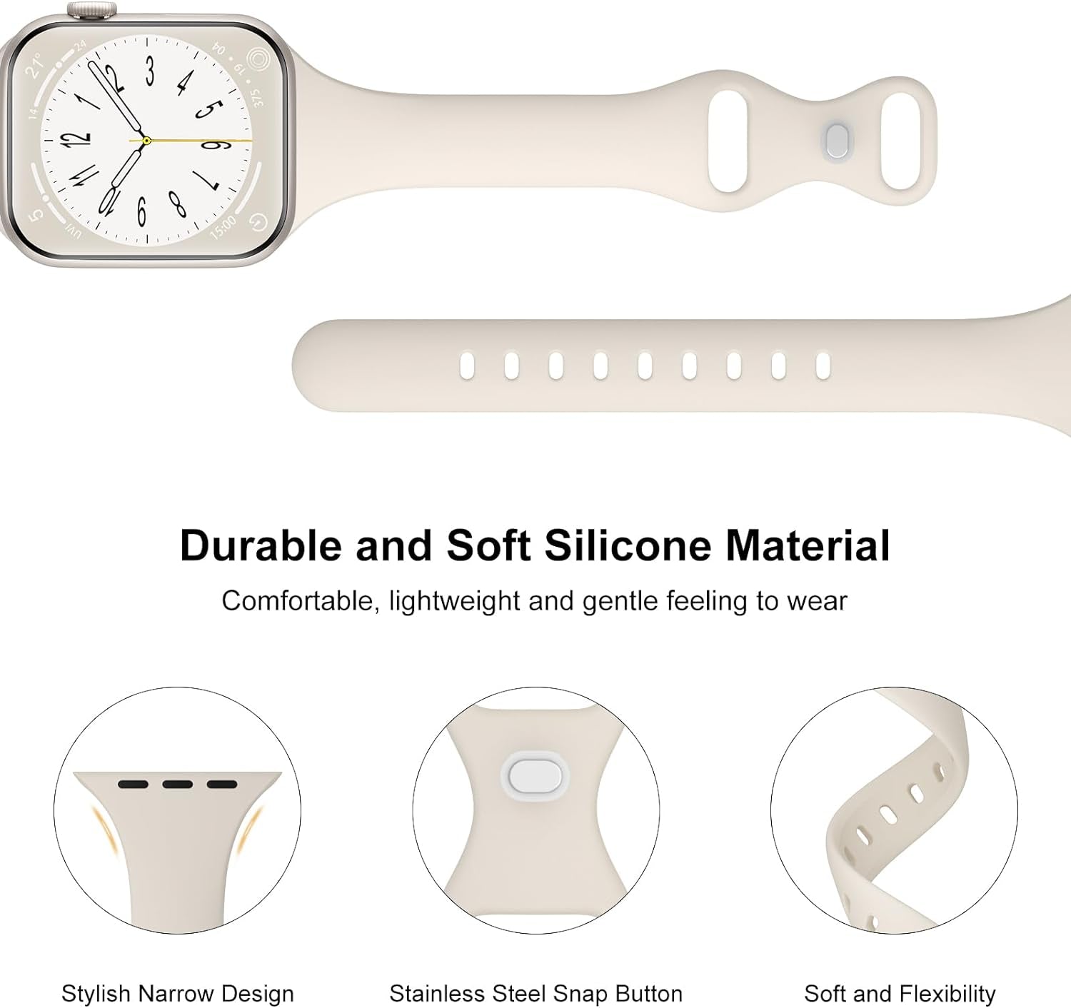 6 Pack Thin Bands Compatible with Apple Watch Band 38Mm 40Mm 41Mm 42Mm 44Mm 45Mm 49Mm Women Men, Sports Silicone Narrow Strap Slim Wristband for Iwatch Series 9 8 SE 7 6 5 4 3 2 1 Ultra