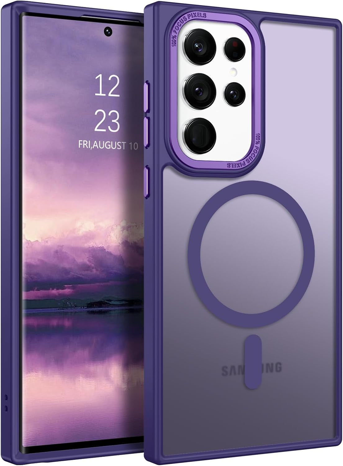 BENTOBEN for Samsung S22 Ultra Case, S22 Ultra Magnetic Case [Compatible with Magsafe] Translucent Matte Slim Shockproof Women Men Protective Case Cover for Samsung Galaxy S22 Ultra 6.8",Purple