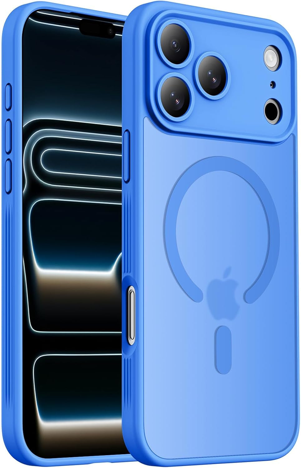 Designed for Iphone 17 Pro Max Case, Compatible with Magsafe, [Camera Protection] [15FT Military Drop Protection] Shockproof Translucent Matte Anti-Slip Phone Case, 6.9", Deep Blue