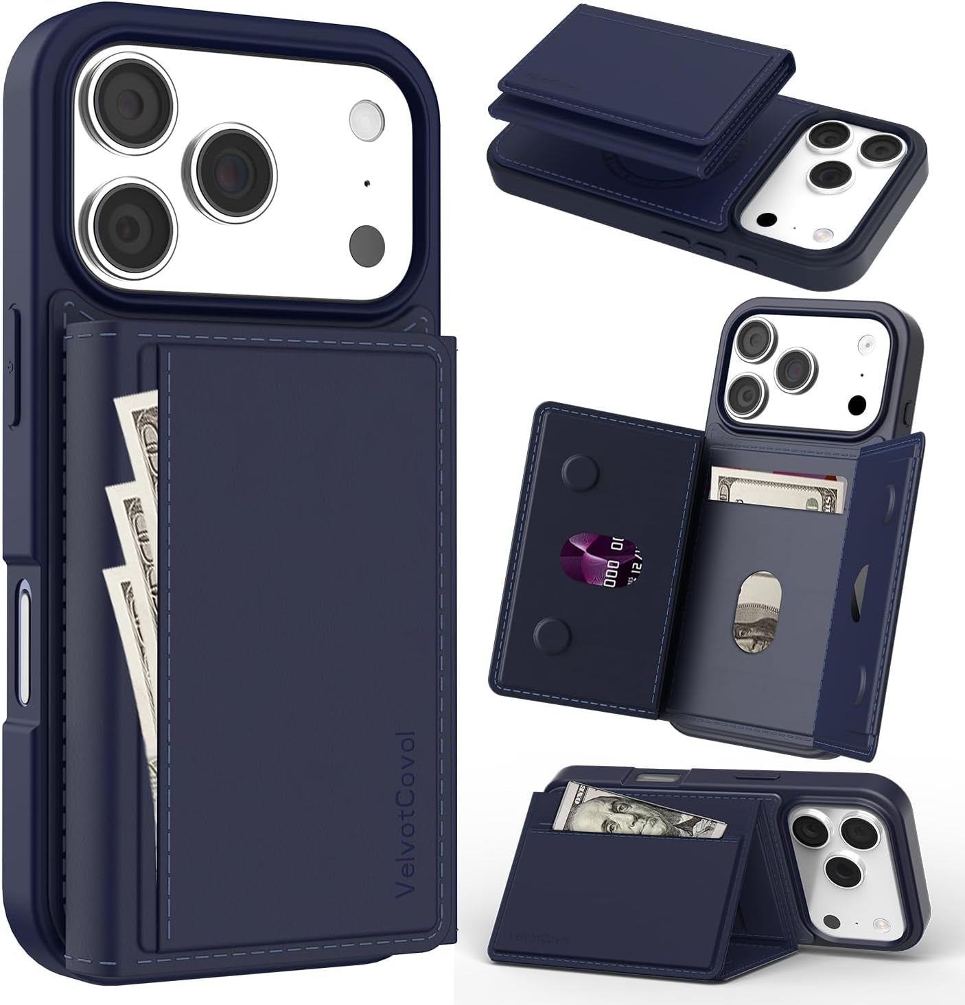 Designed for Iphone 17 Pro Max Case Wallet with Card Holder, [Magnetic Clasp Cover] [RFID Blocking Leather Protection] Shockproof Women Men Cases 6.9 Inch for Apple 17 Pro Max, Black