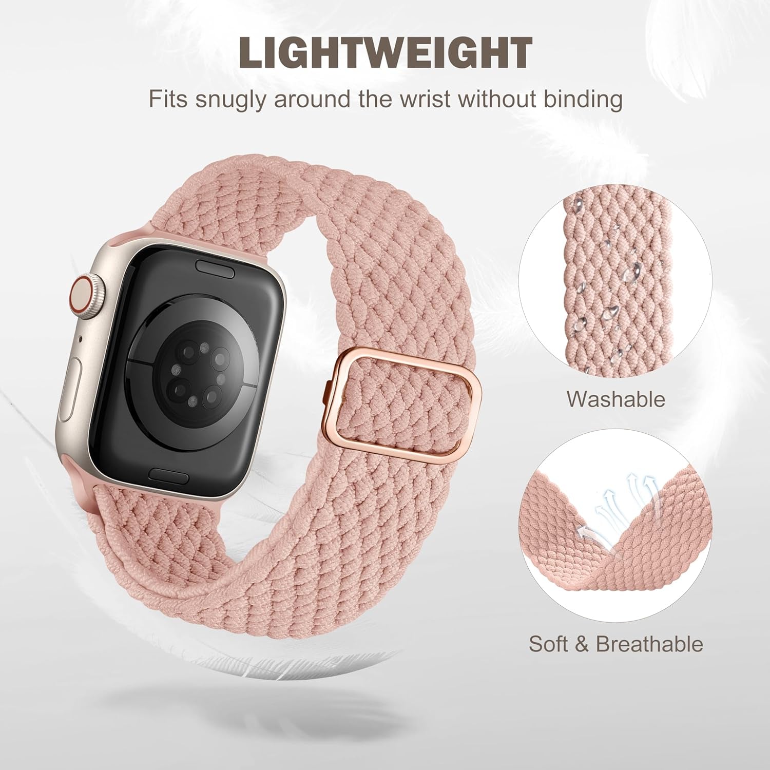 Braided Bands Compatible with Apple Watch Band 38Mm 40Mm 41Mm 42Mm 44Mm 45Mm 49Mm Women Men, Adjustable Stretchy Soft Nylon Strap for Iwatch Series 9 8 7 6 5 4 3 2 1 SE Ultra/Ultra 2