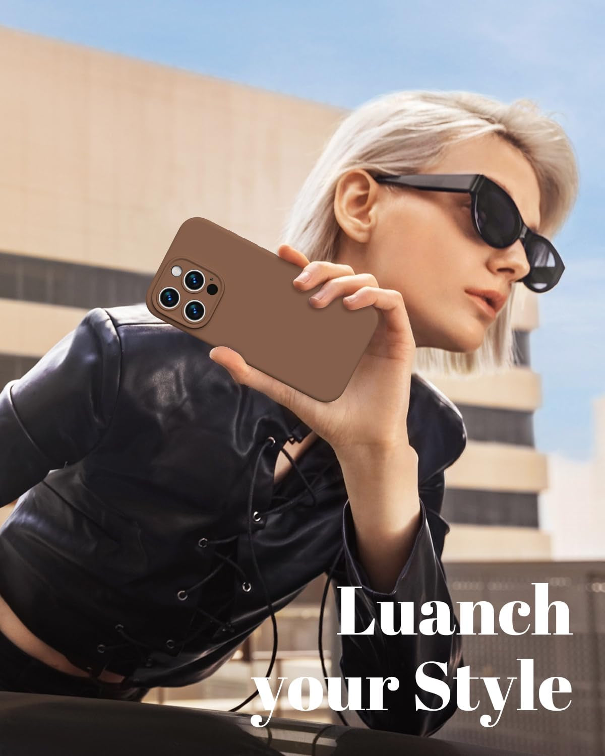 GOODVISH Compatible with Iphone 15 Pro Case, Silicone Upgraded [Enhanced Camera Protection] Phone Case with [2 Screen Protectors], Soft Anti-Scratch Microfiber Lining Inside, 6.1 Inch, Brown  GOODVISH   