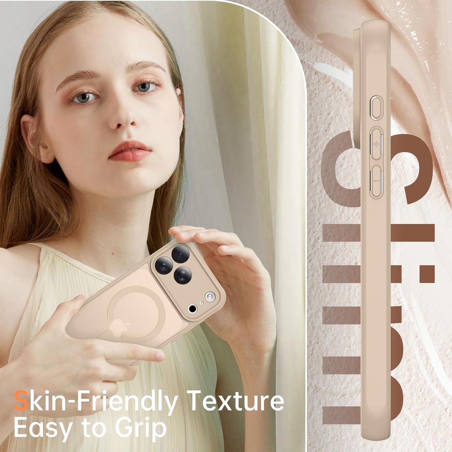 BENTOBEN Magnetic for Iphone 17 Pro Max Case, Upgraded [Full Camera Protection] [Compatible with Magsafe] Translucent Matte Phone Case Iphone 17 Pro Max Shockproof Protective Cases, Light Brown