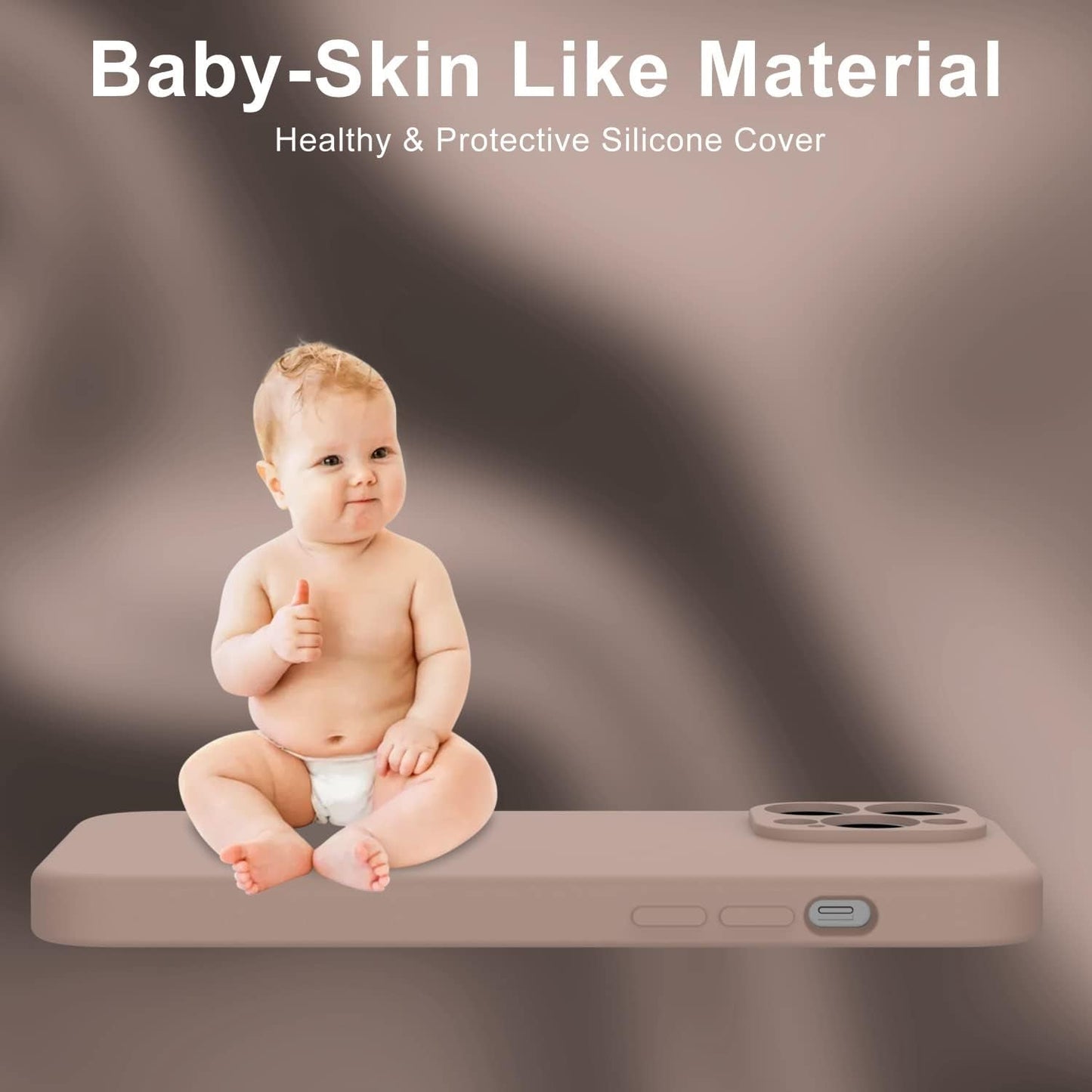 DEENAKIN Compatible with Iphone 14 Pro Max Case with Screen Protector,Enhanced Camera Cover,16Ft Drop Tested Soft Silicone Gel Rubber,Slim Protective Phone Case 6.7" Light Brown  DEENAKIN   