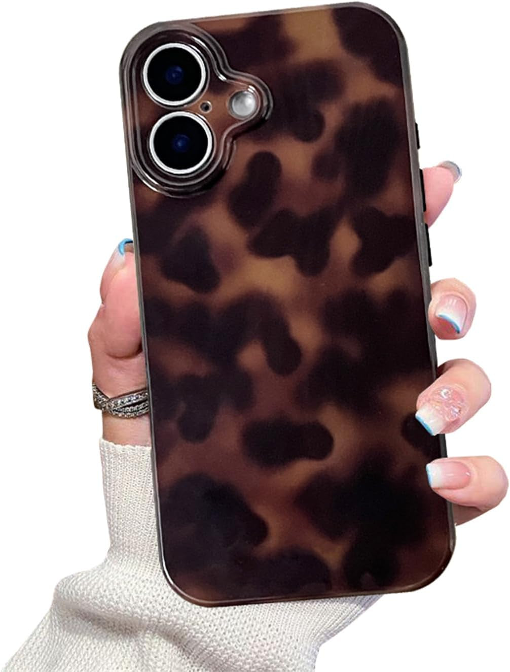 Cute Phone Case for Iphone 17 Pro Case Tortoise Shell Pattern Leopard Full Camera Protective Slim Shockproof Cool Trendy Aesthetic-Brown Amber
