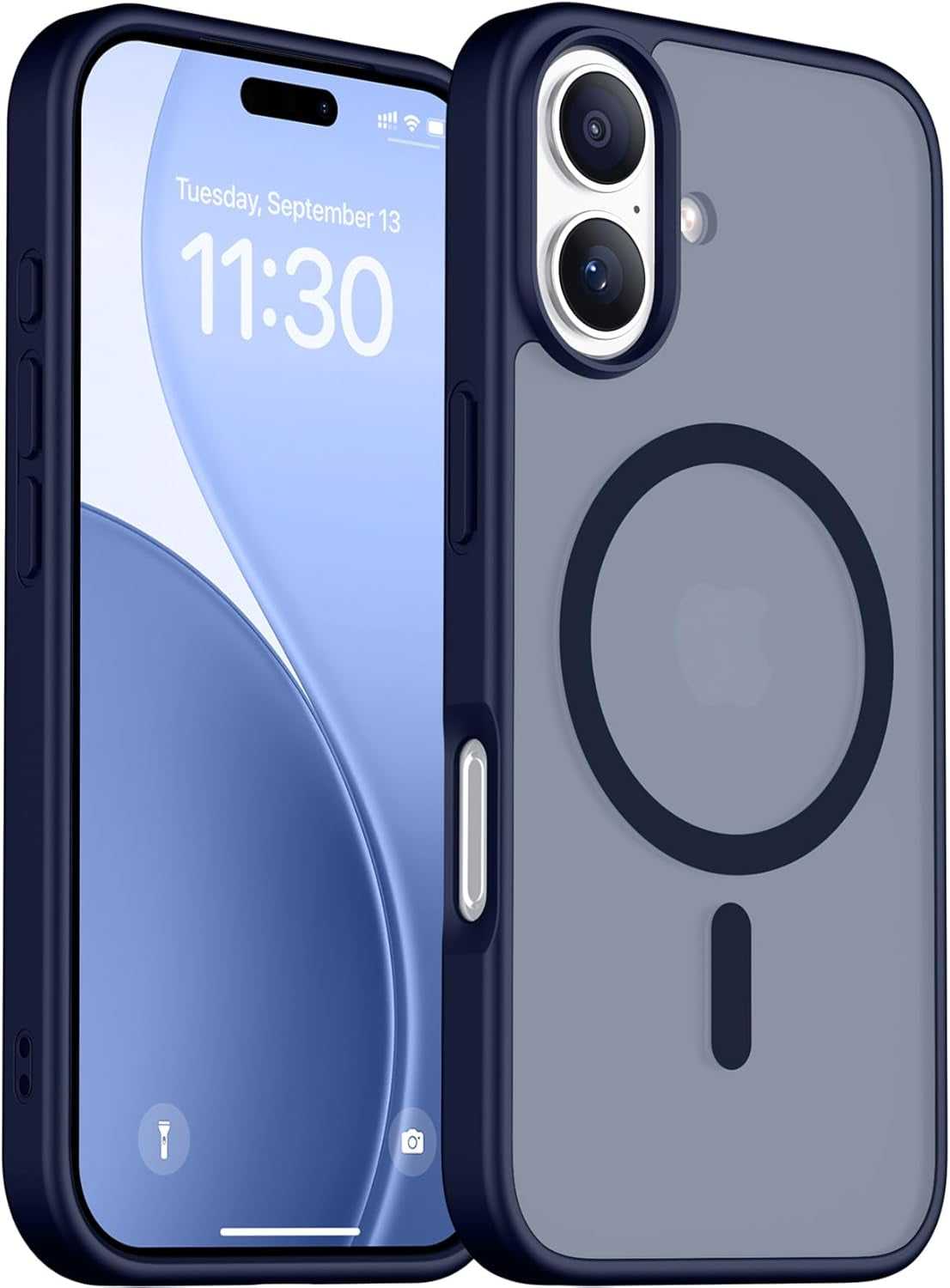 Red2Fire Designed for Iphone 17 Case Magnetic, (Compatible with Magsafe) (Military Grade Drop Protection) Translucent Matte Shockproof Phone Case for Iphone 17 6.3"-Black