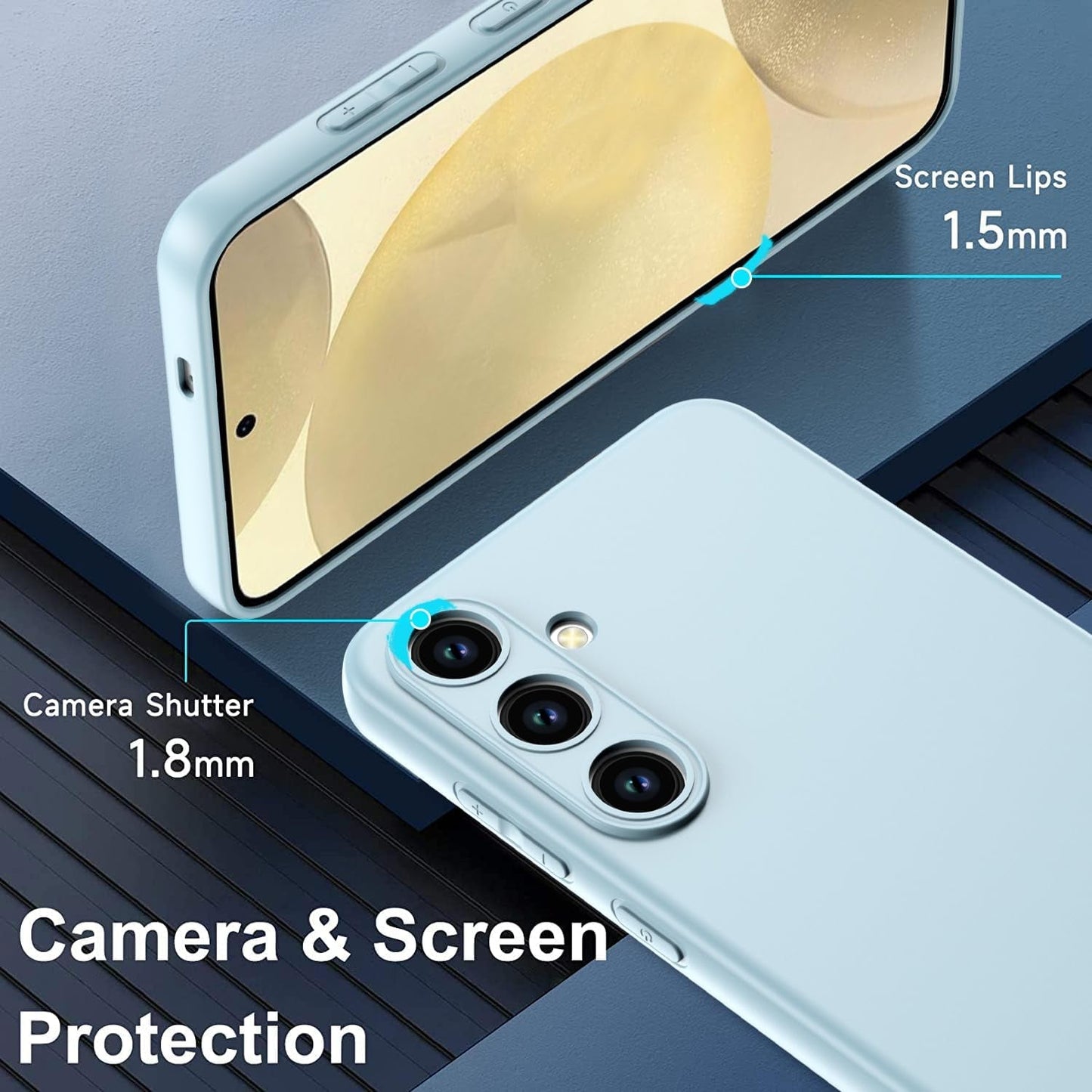 (8 Pack) for Samsung Galaxy S24 5G Case, Soft Silicone Gel Bumper Shell Shockproof Full Body Protection Phone Case Cover, Red, Black, Dark Blue, Yellow, Pink, White, Green, Purple