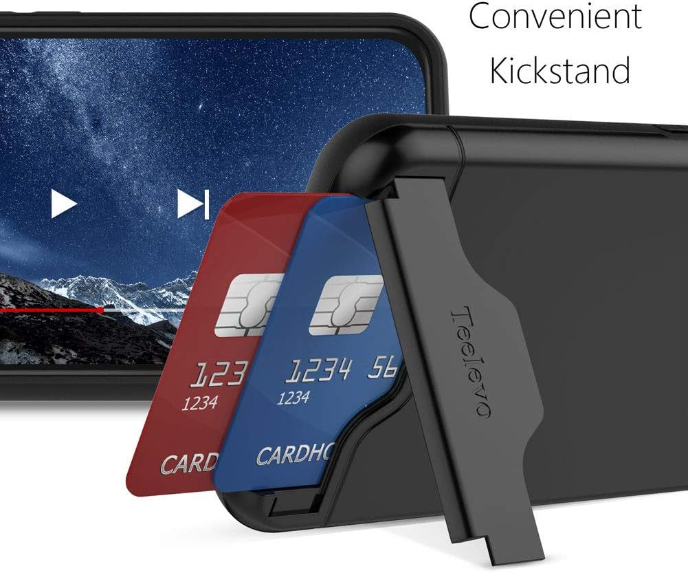 Teelevo Wallet Case for Google Pixel 5, Dual Layer Case with Card Slot Holder and Kickstand for Google Pixel 5 - Black  Teelevo   