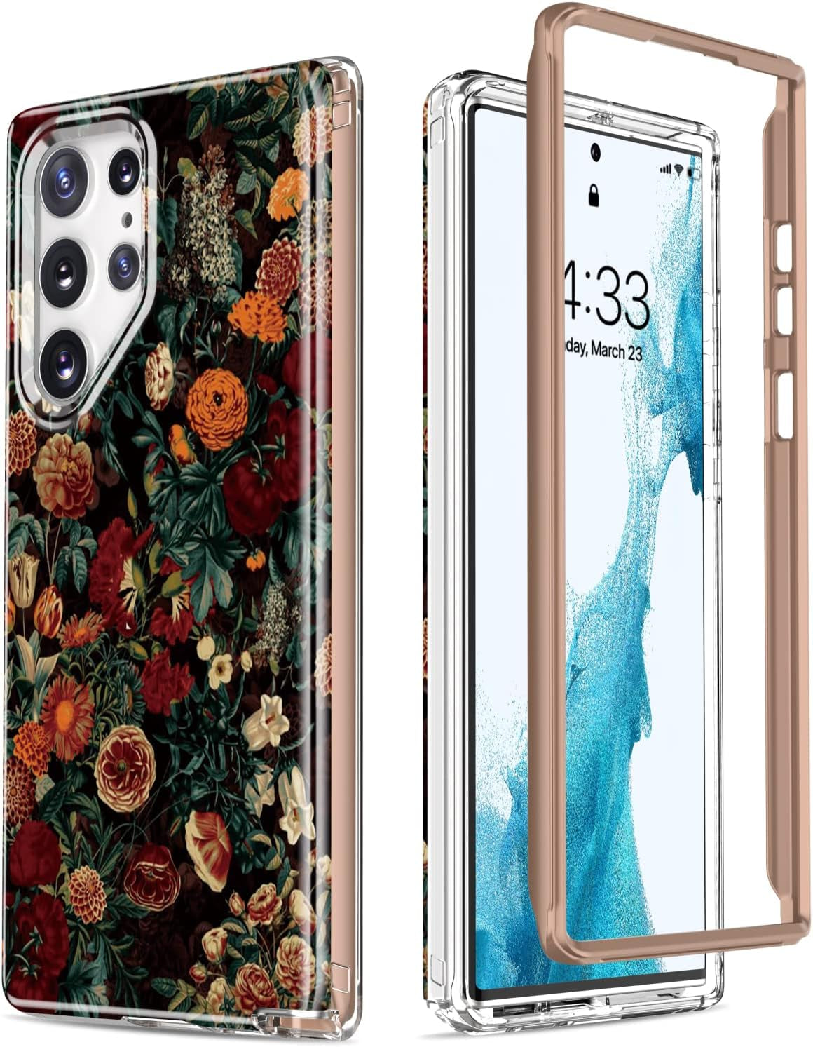 Esdot Compatible with Samsung Galaxy S22 Ultra Case,Passing 21Ft Drop Test,With Fashion Designs for Women Girls,Protective Phone Case for Galaxy S22 Ultra 6.8" Elegant Purple Marble