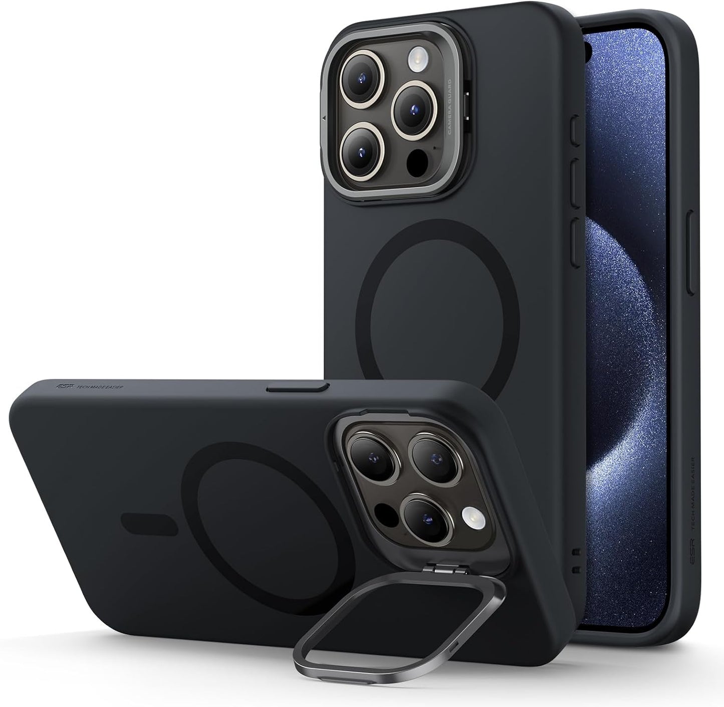 ESR for Iphone 17 Pro Max Case with Stash Stand, Camera Control Cover Compatible with Magsafe, Military-Grade Drop Protection Phone Case for Iphone 17 Pro Max, Scratch-Resistant Back Cover, Clear