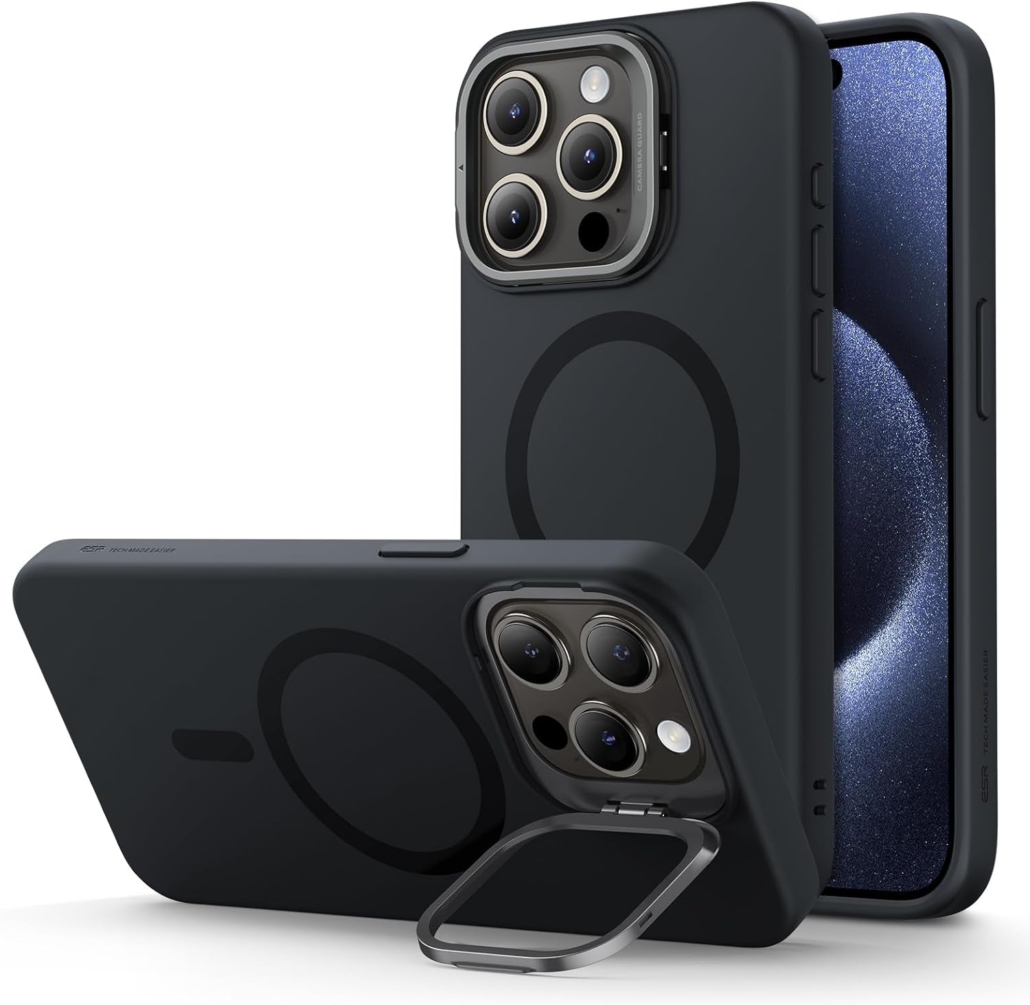 ESR for Iphone 17 Pro Max Case with Stash Stand, Camera Control Cover Compatible with Magsafe, Military-Grade Drop Protection Phone Case for Iphone 17 Pro Max, Scratch-Resistant Back Cover, Clear