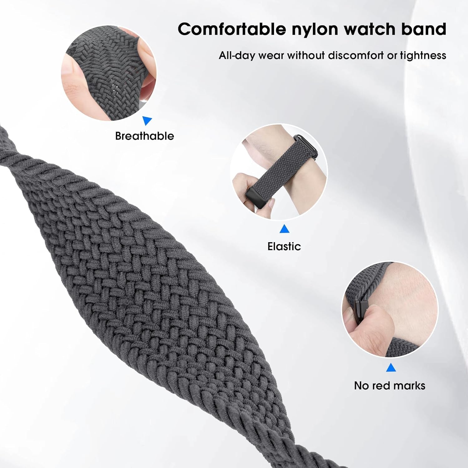 Arae 2 Pack Magnetic Stretchy Watch Band Compatible for Apple Watch Band 38Mm 40Mm 41Mm,Comfortable Adjustable Straps for Iwatch Series 9 8 7 6 5 4 SE 3 2 1 Ultra 1 2 Women Men,Black+Space Gray