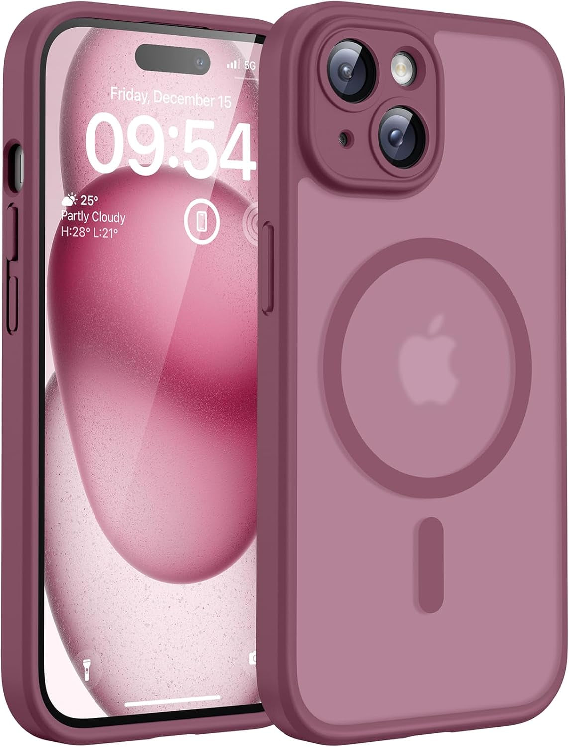 TOCOL for Iphone 17 Pro Case, Compatible with Magsafe, Full Camera Protection, Built-In Magnetic Ring, Drop Protection, Translucent Matte Phone Case for Iphone 17 Pro 6.3 Inch (Black)