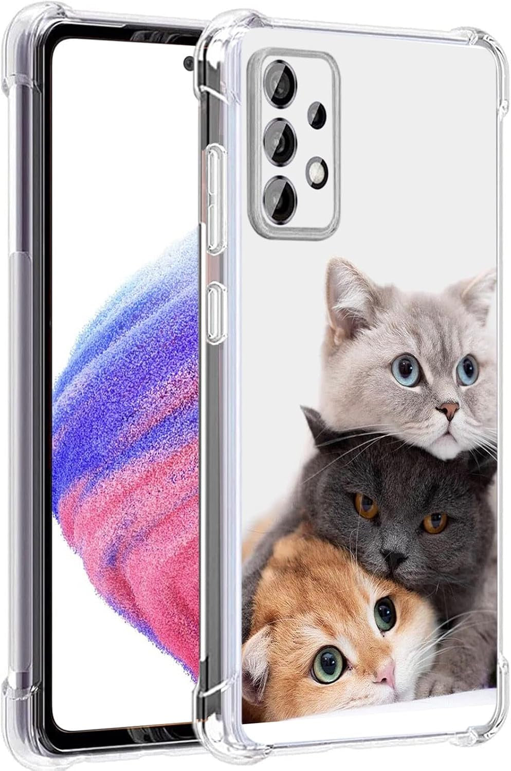 Galaxy A53 5G Case, Plum Blossom Flower Drop Protection Shockproof Case TPU Full Body Protective Scratch-Resistant Cover for Samsung Galaxy A53 5G