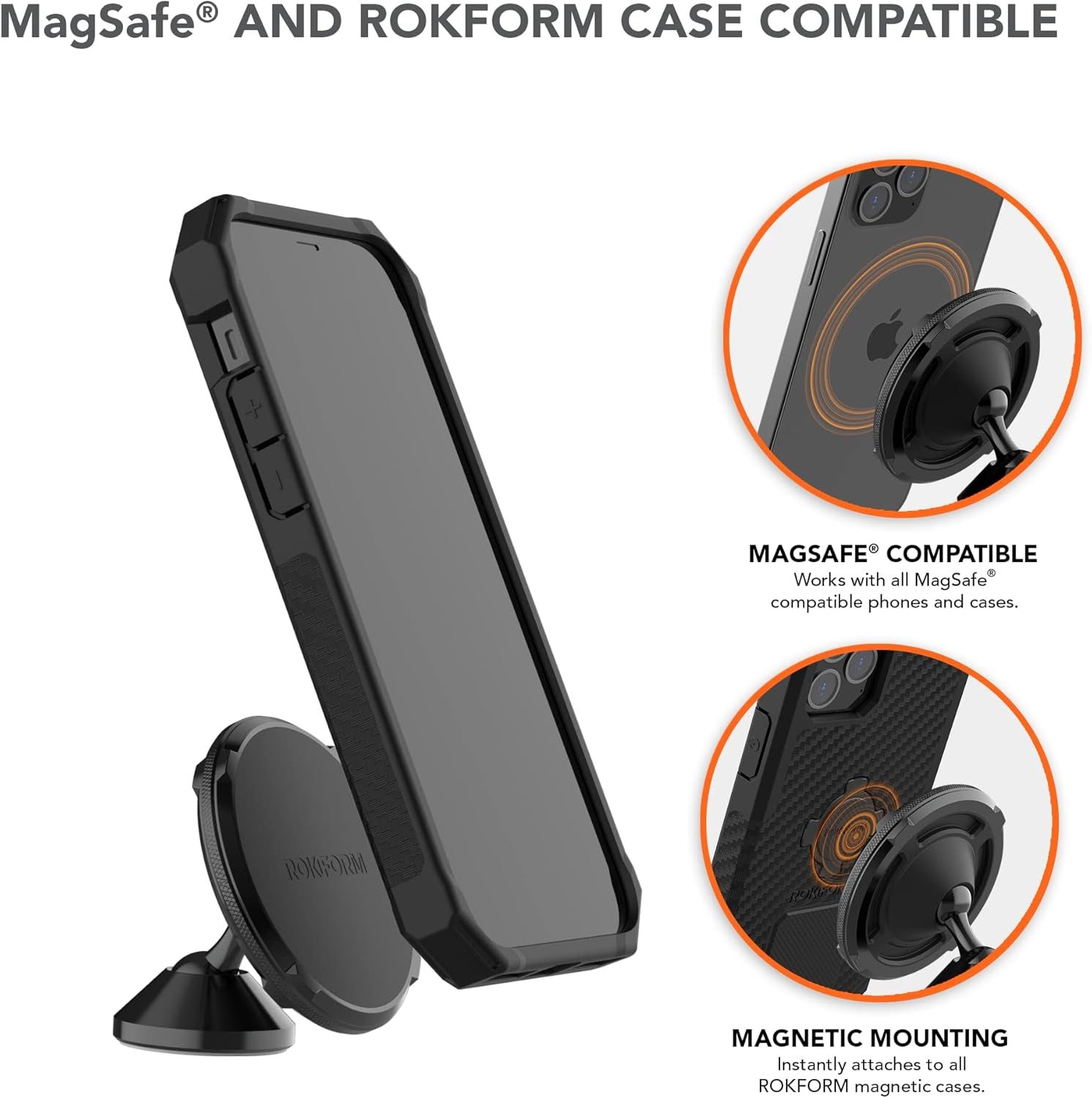 Rokform Dual Magnet Swivel Dash Mount, Magnetic Adhesive Swivel Mount