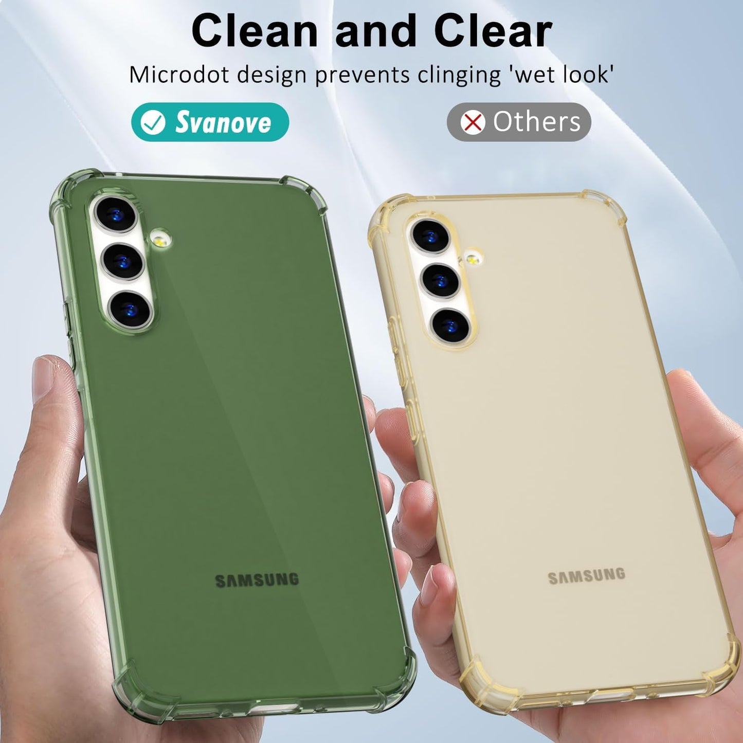 For Samsuang Galaxy A54 5G Case Clear, Transparent Jelly Protective Silicone Phone Case Design for Women Girly Cute Simple, Thin Slim Fit Soft Flexible TPU Shockproof Bumper, Clear Green